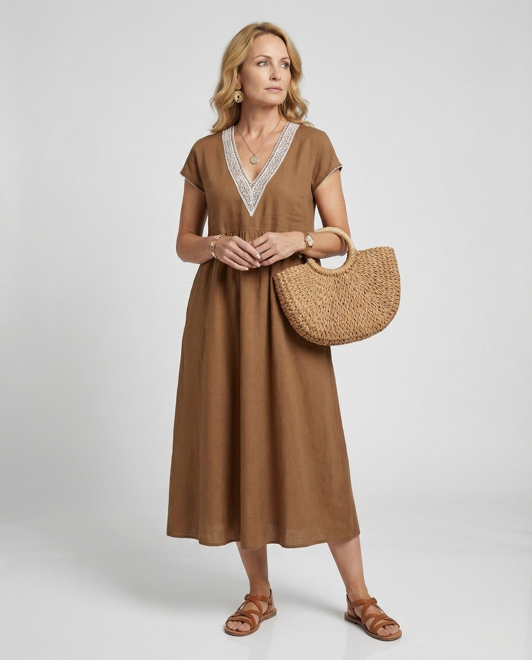 Women's Midi Dress Summer Lace