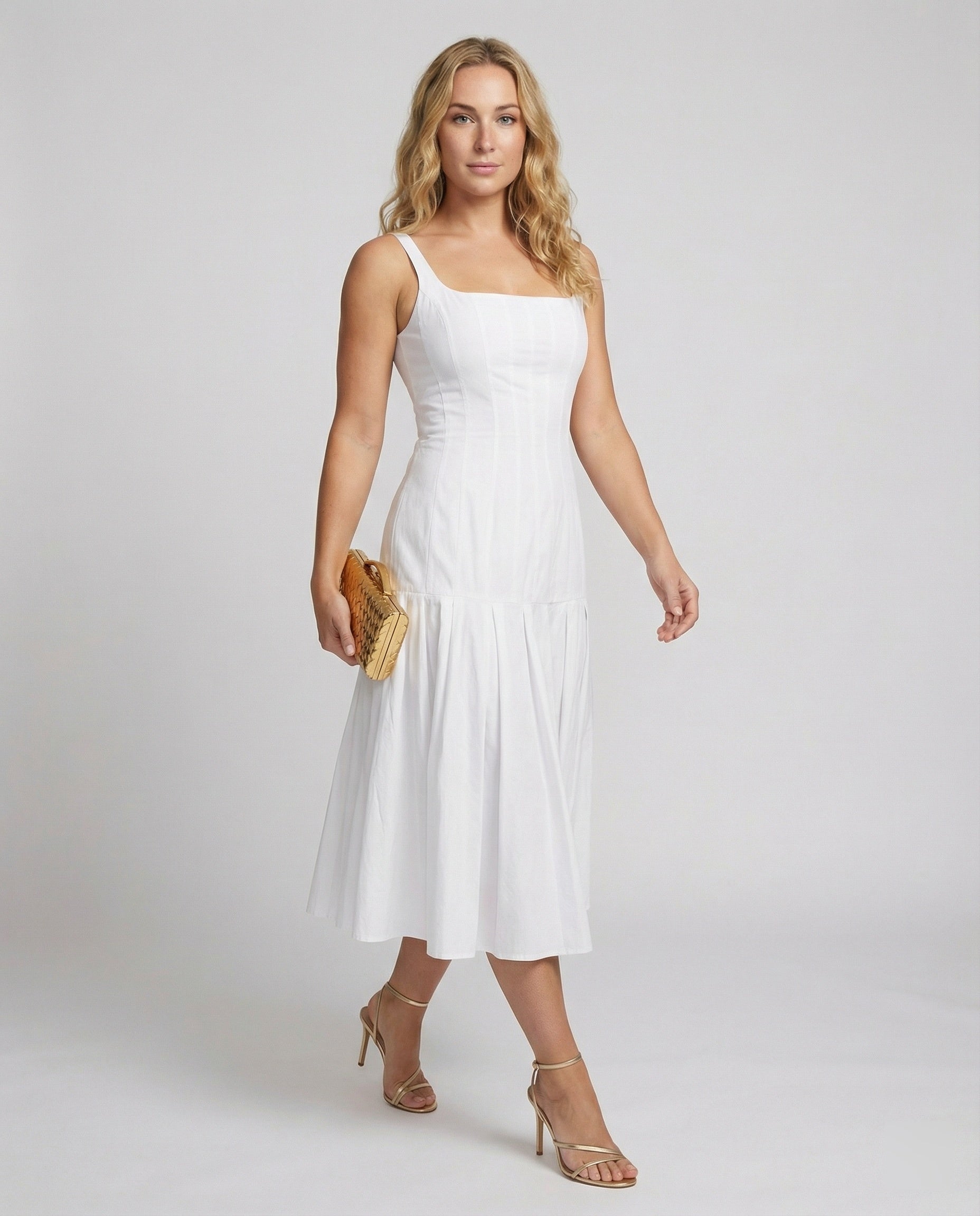 Women Midi Dress with Elegant Cut