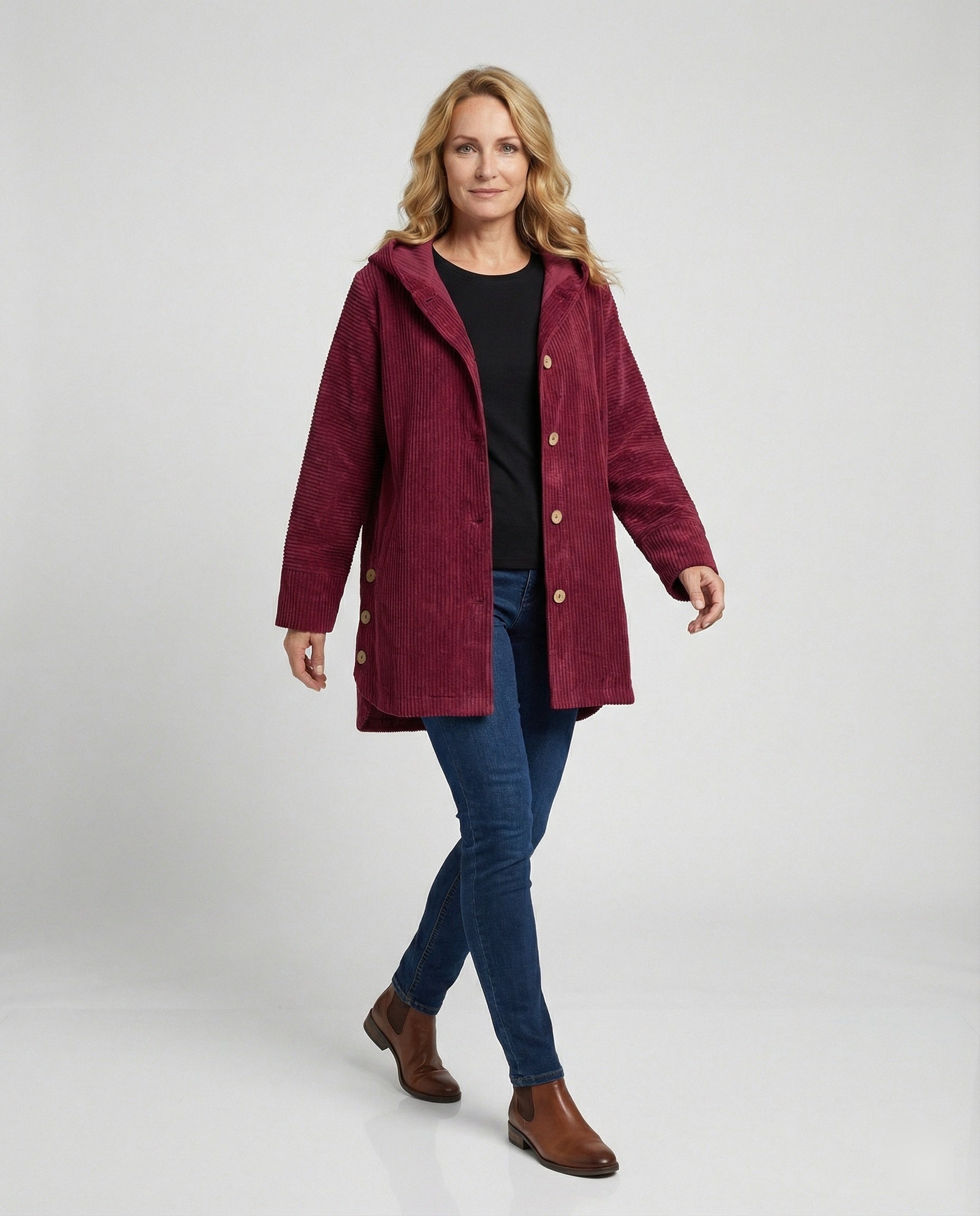 Women's Corduroy Hooded Jacket