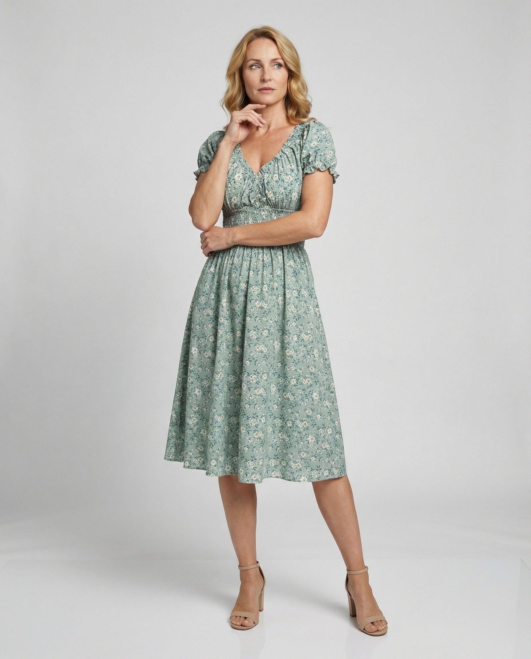 Women Flower Dress Summer Knee-length