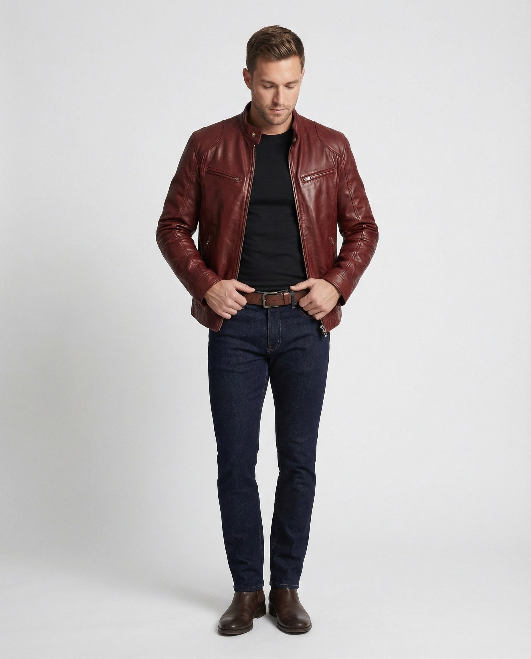 Men's Motorcycle Leather Jacket