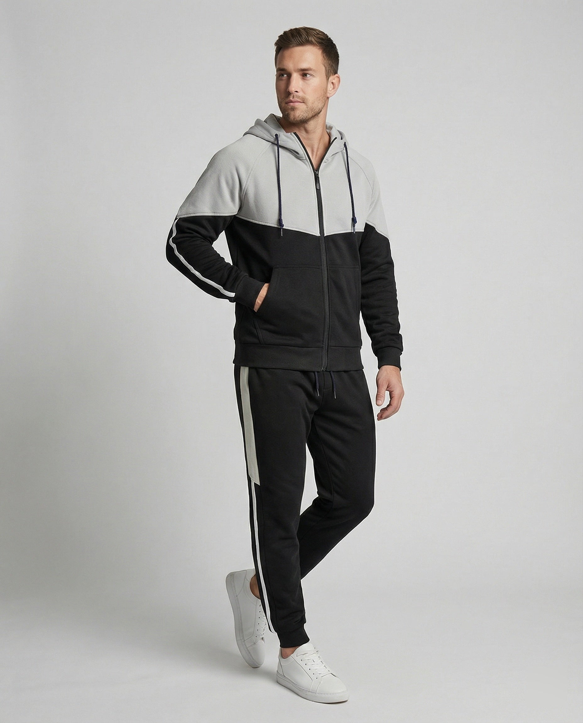 Men's jogging suit with zip-up jacket