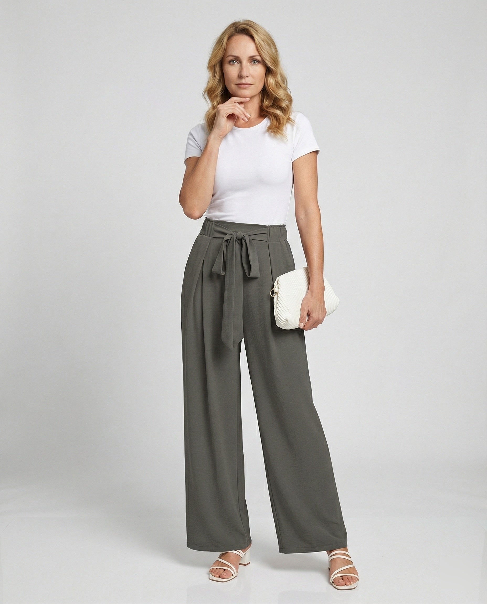 Women's Fabric Trousers Women's Palazzo High Waist