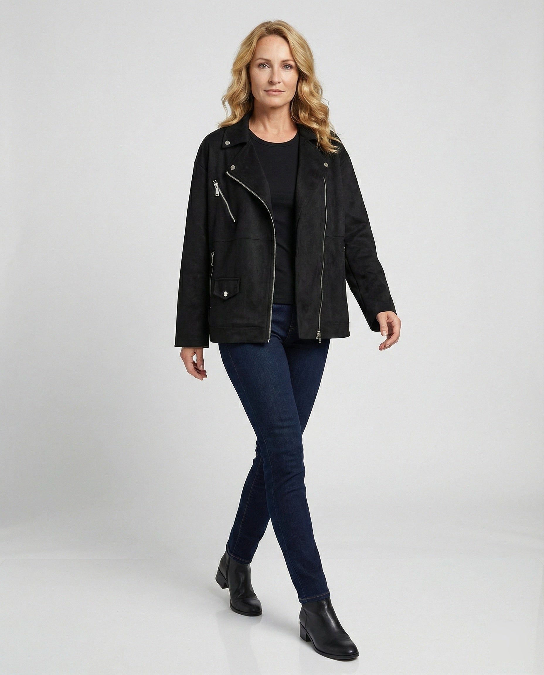 Brown Leather Jacket Women Suede