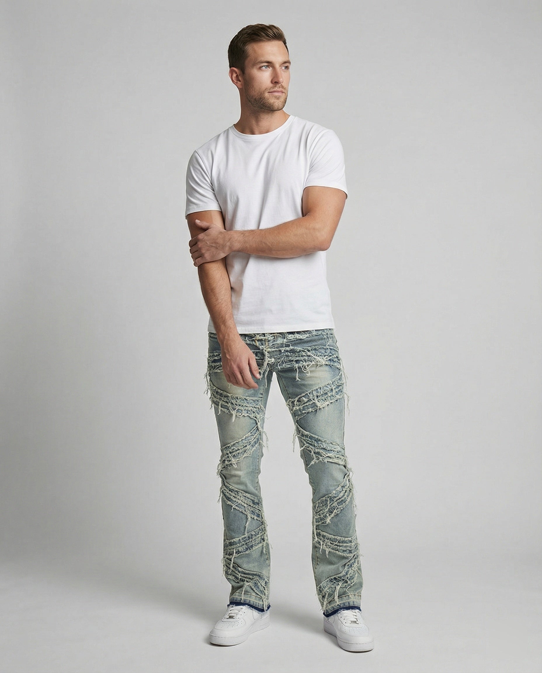 Men's Jeans Destroyed Look Straight