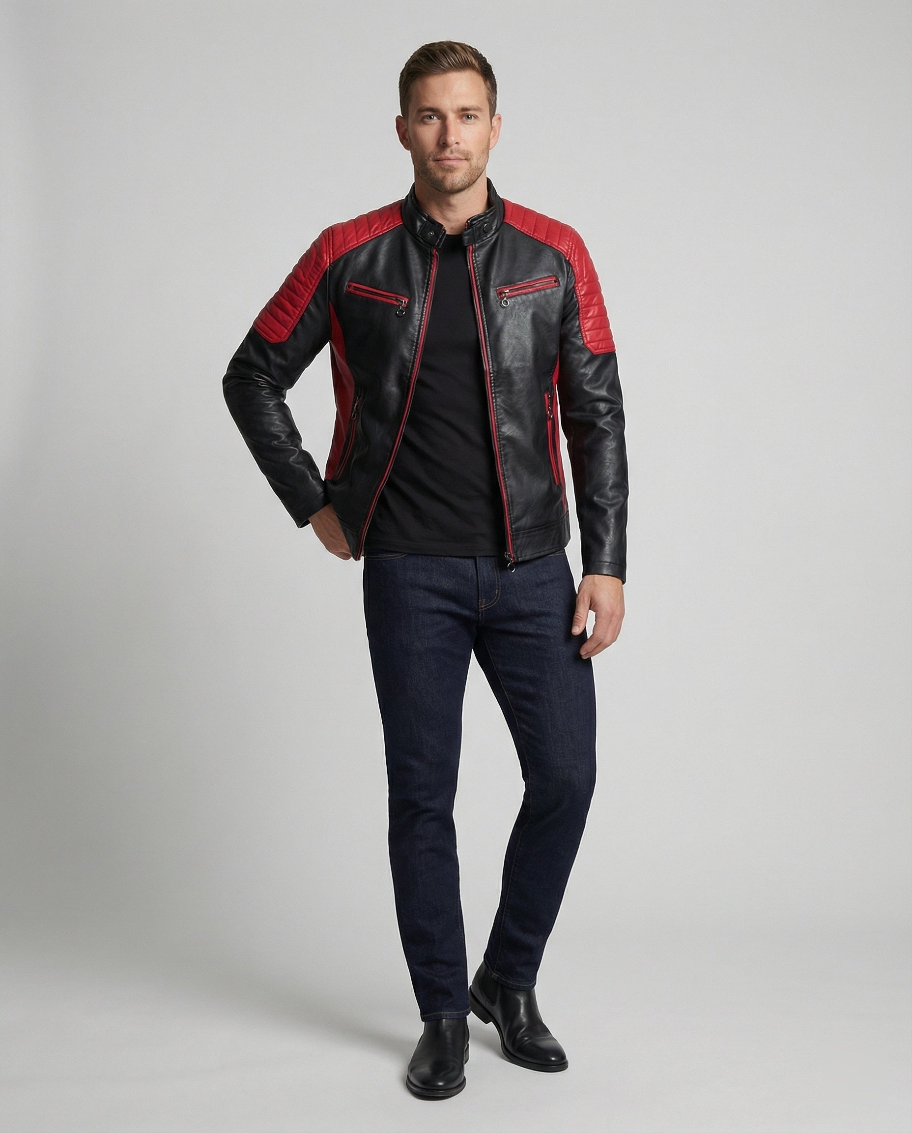 Men's Biker Jacket Motorsport Style