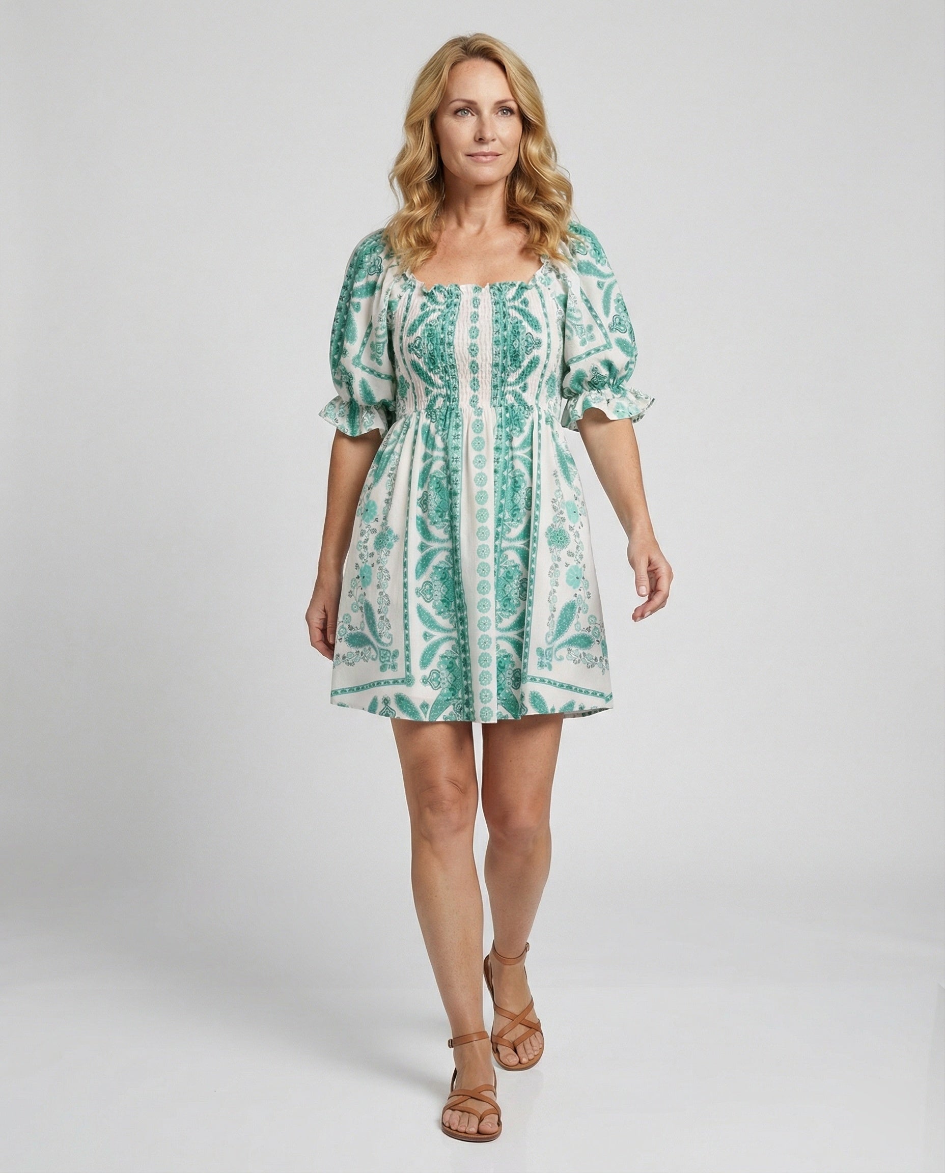 Boho Casual Dress Women Smock Dress
