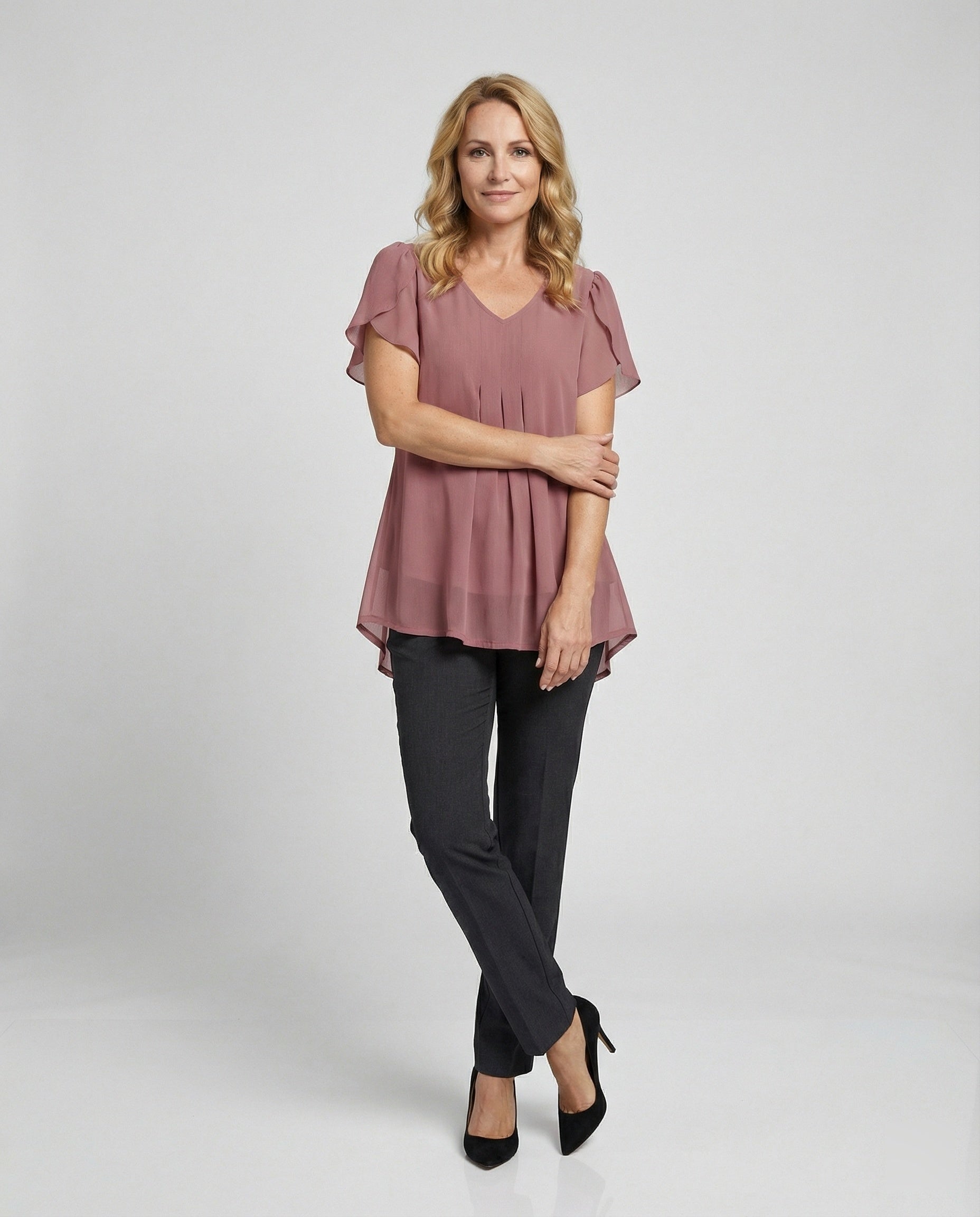Tunic blouse ladies with butterfly sleeves