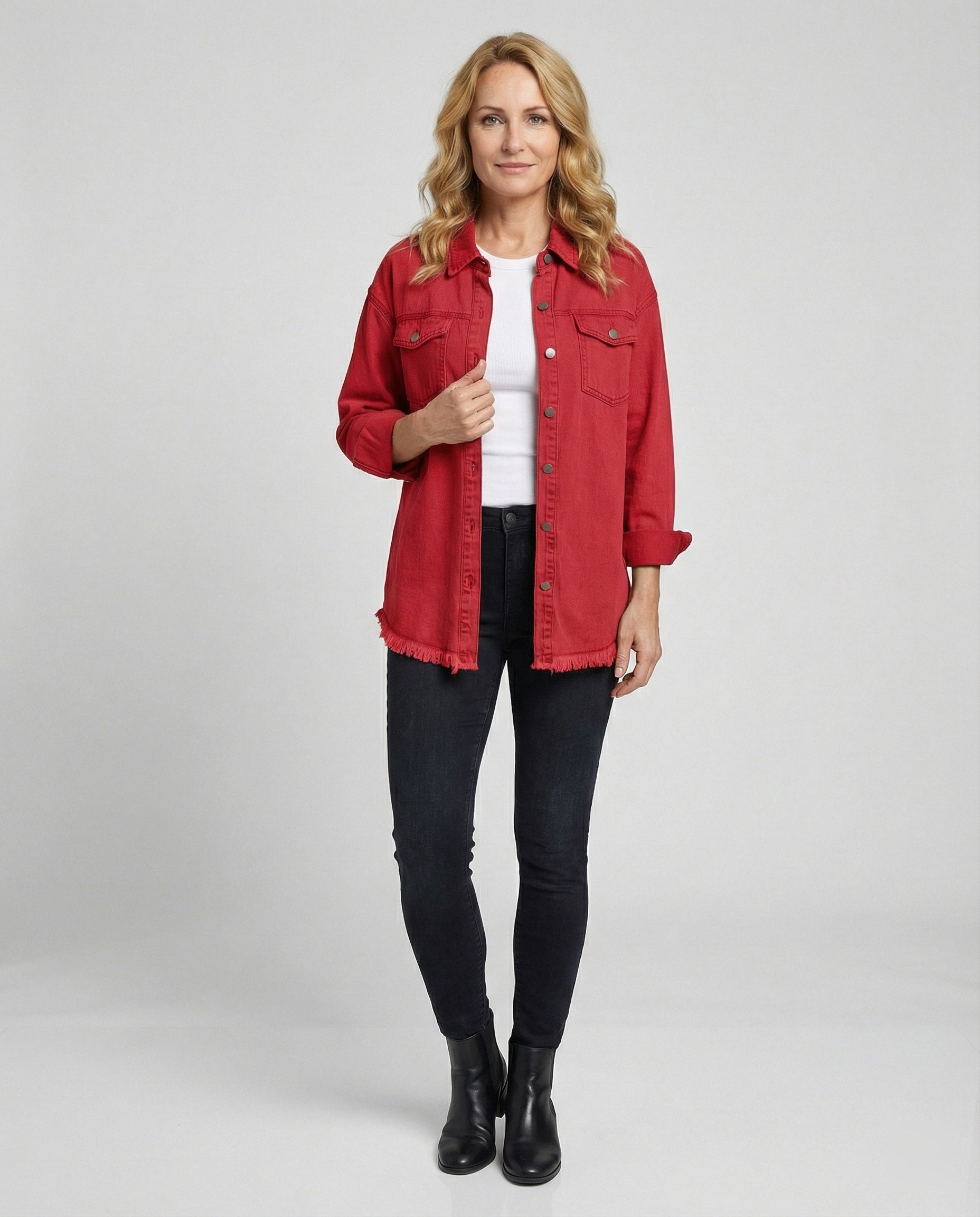 Women Long Sleeve Shirt Denim Jacket Style