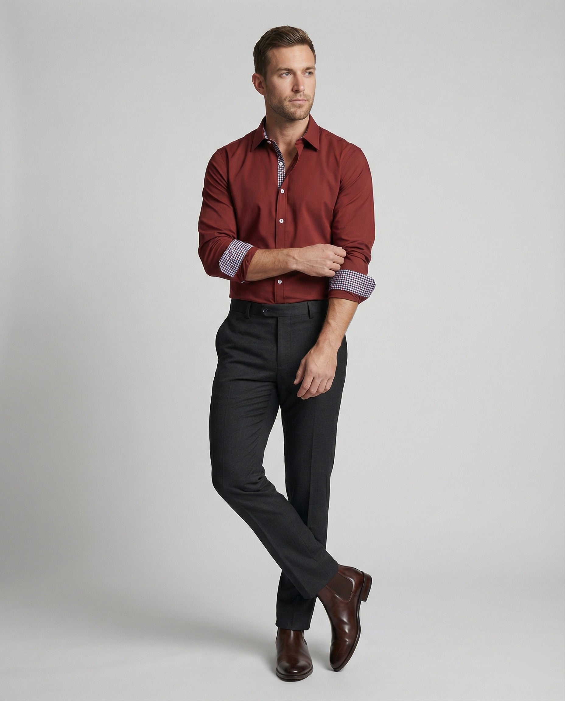 Men's Long Sleeve Business Shirt Tailored Fit