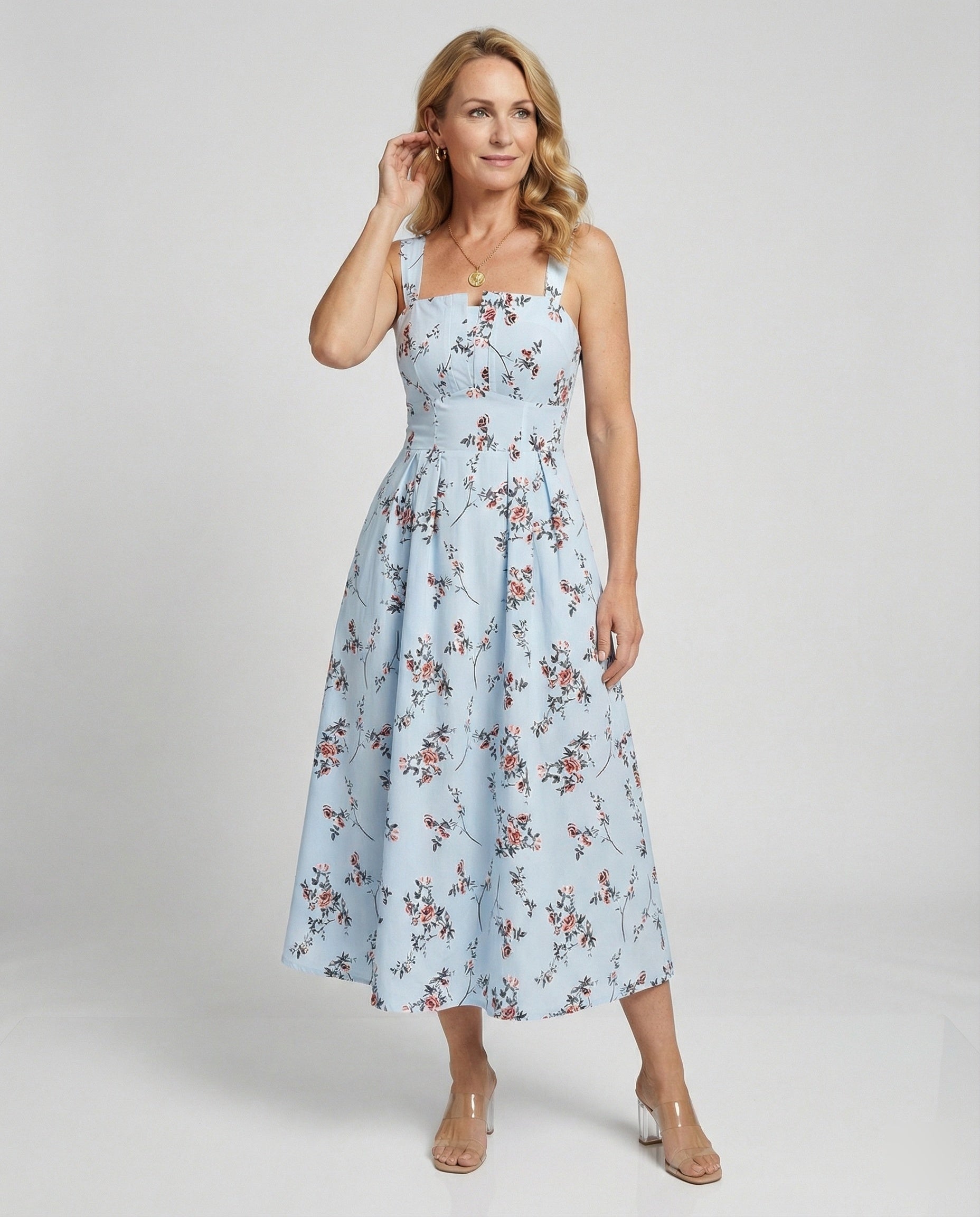 Women Midi Dress Corset Elegant