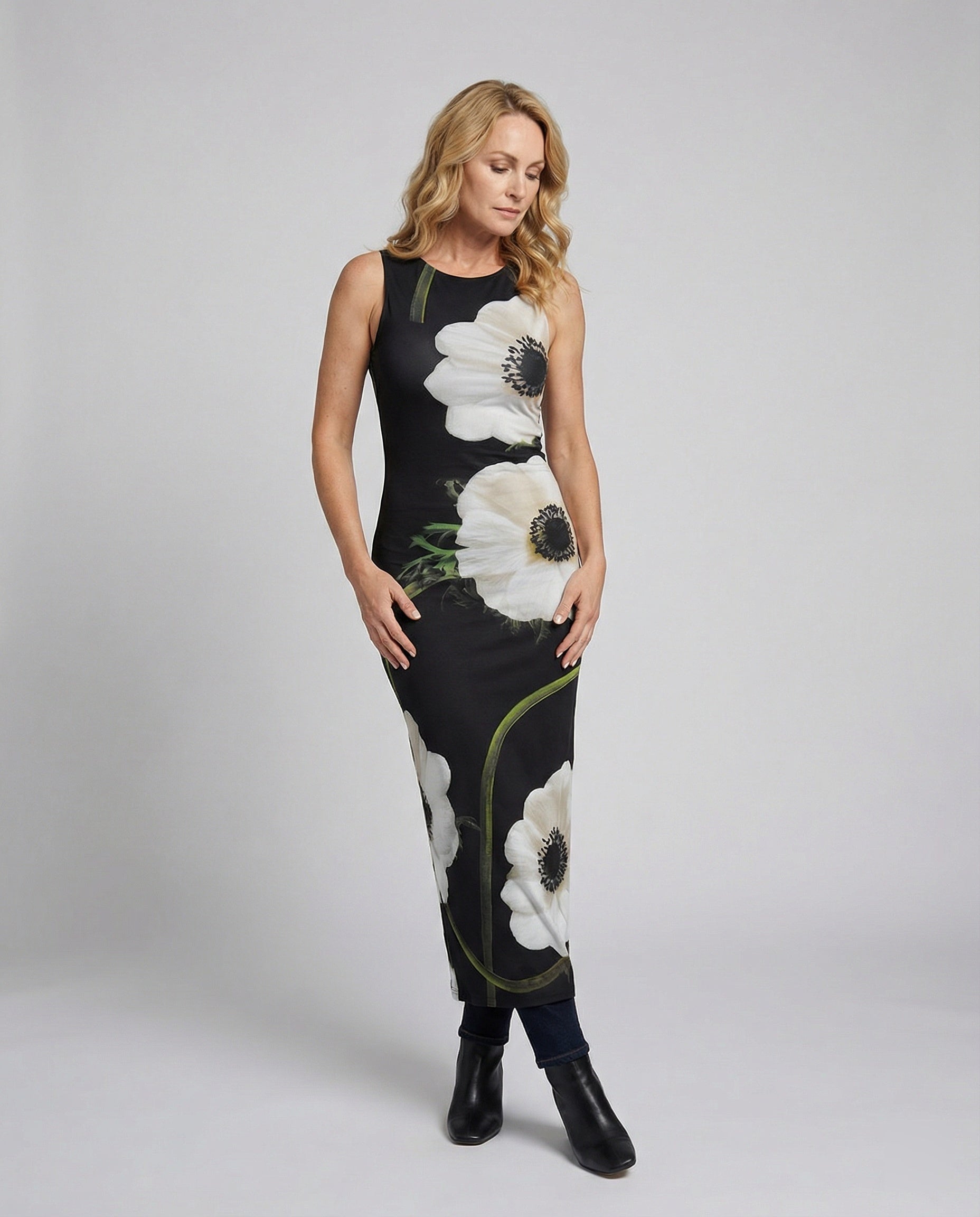 Flower dress Maxi dress Women Figure-hugging