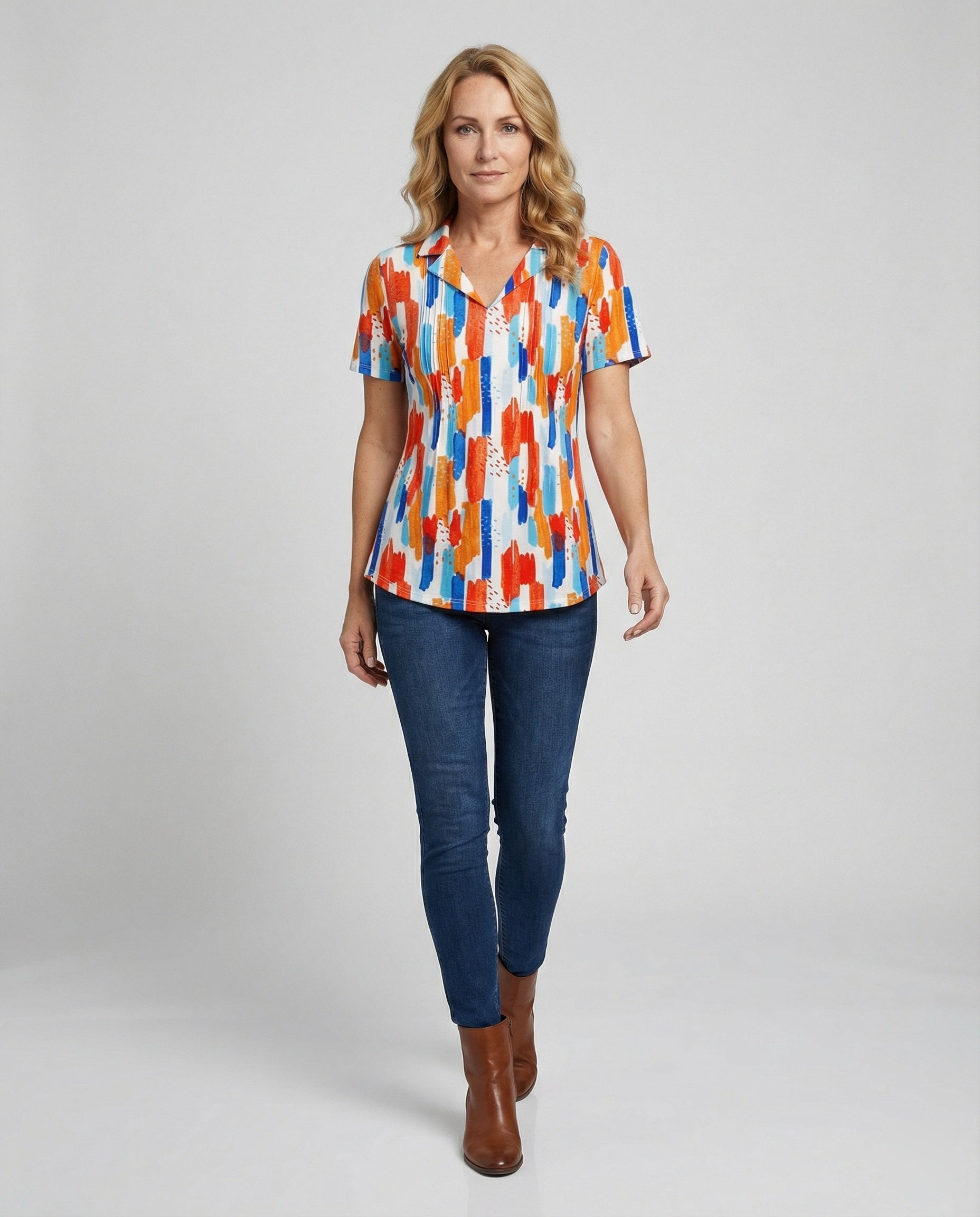 Blouse Women Short Sleeve Print