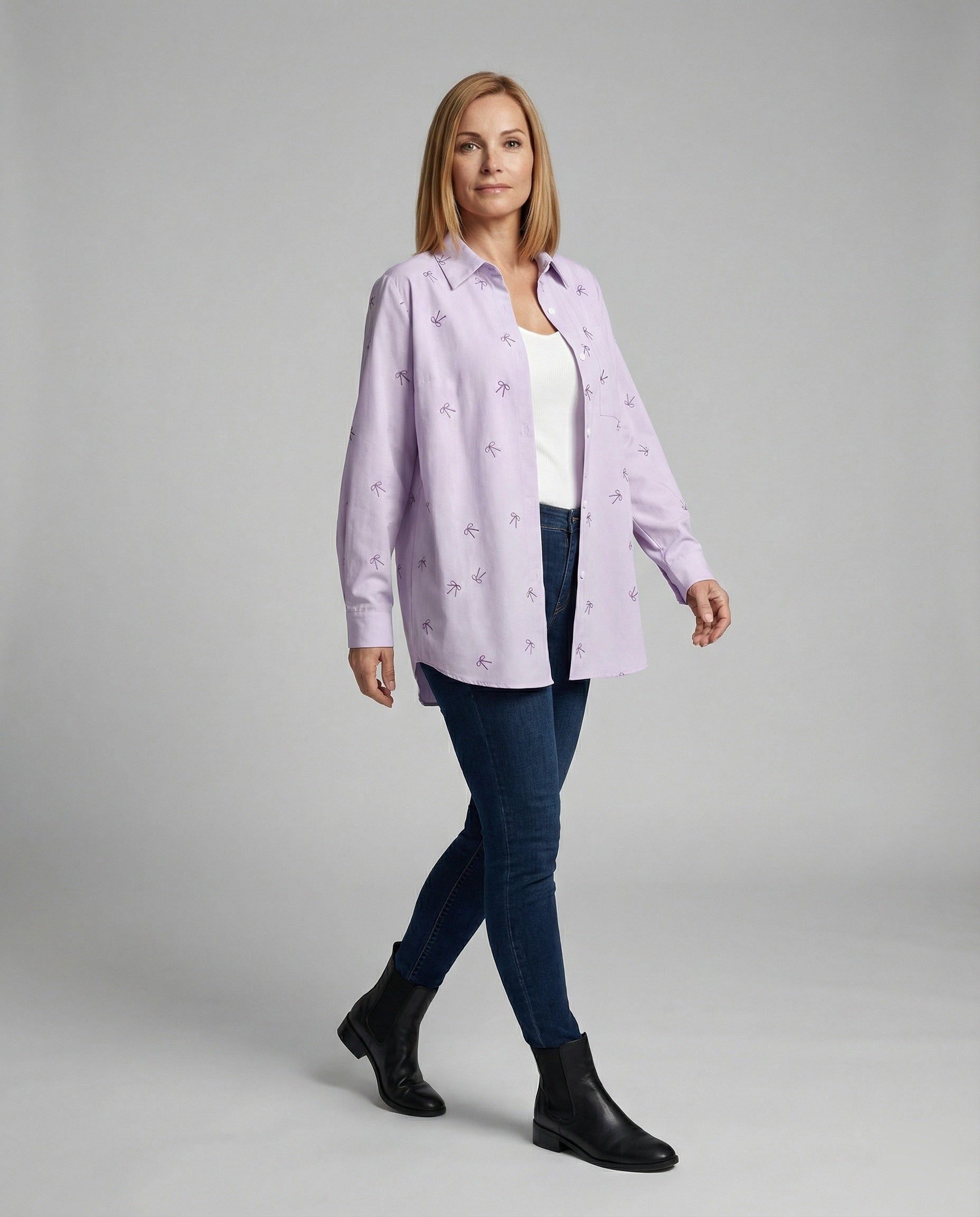 Women's Oversized Blouse with Bow