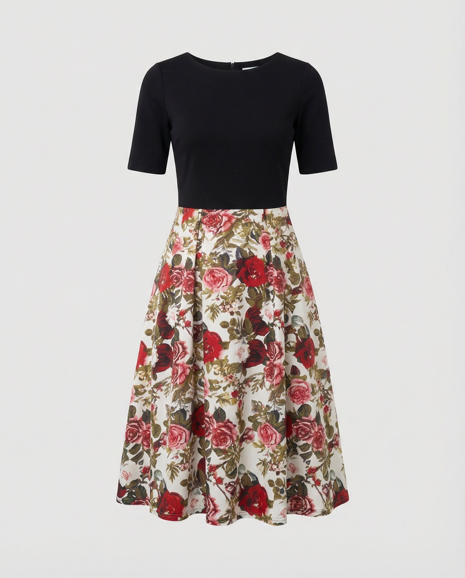 Women’s Retro Casual Dress with Floral Pattern