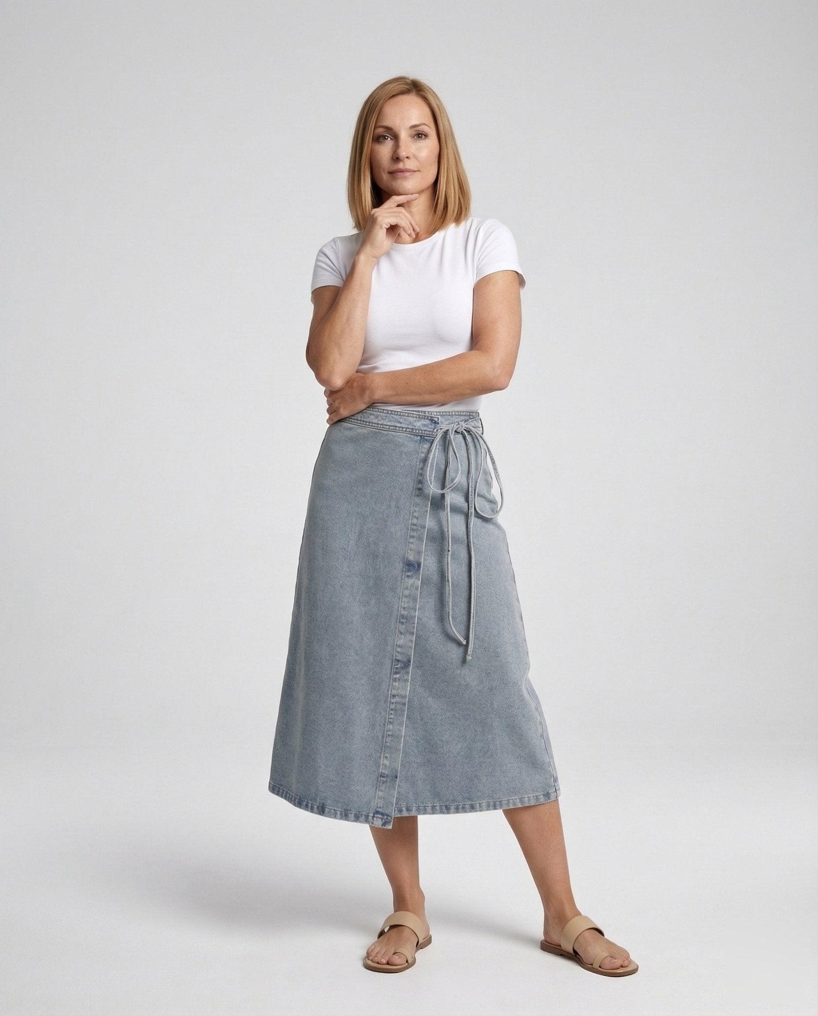 Jeans Wrap Skirt Women High Waist - Chichicherry