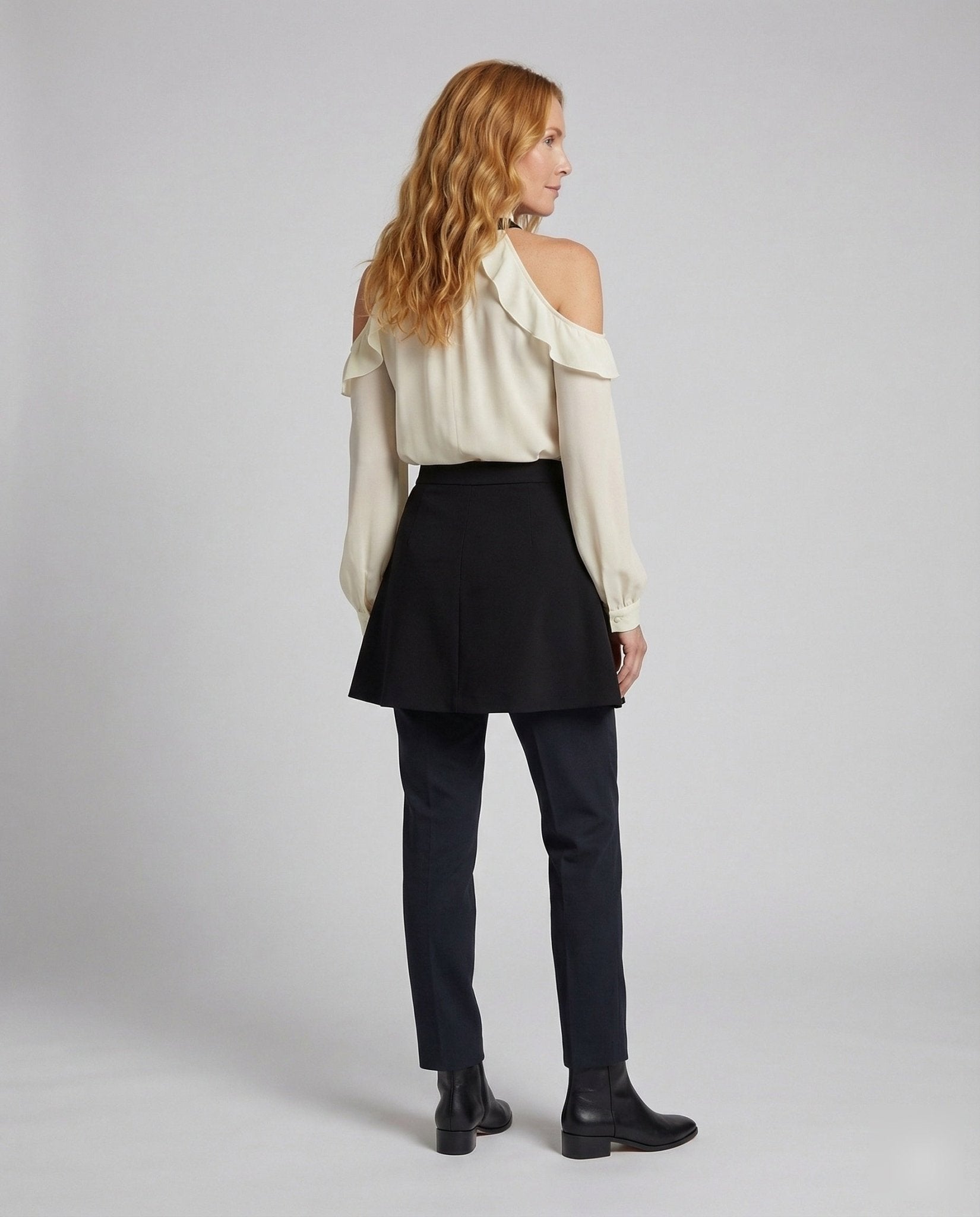 Ladies blouse with shoulder cut outs and bow - Chichicherry