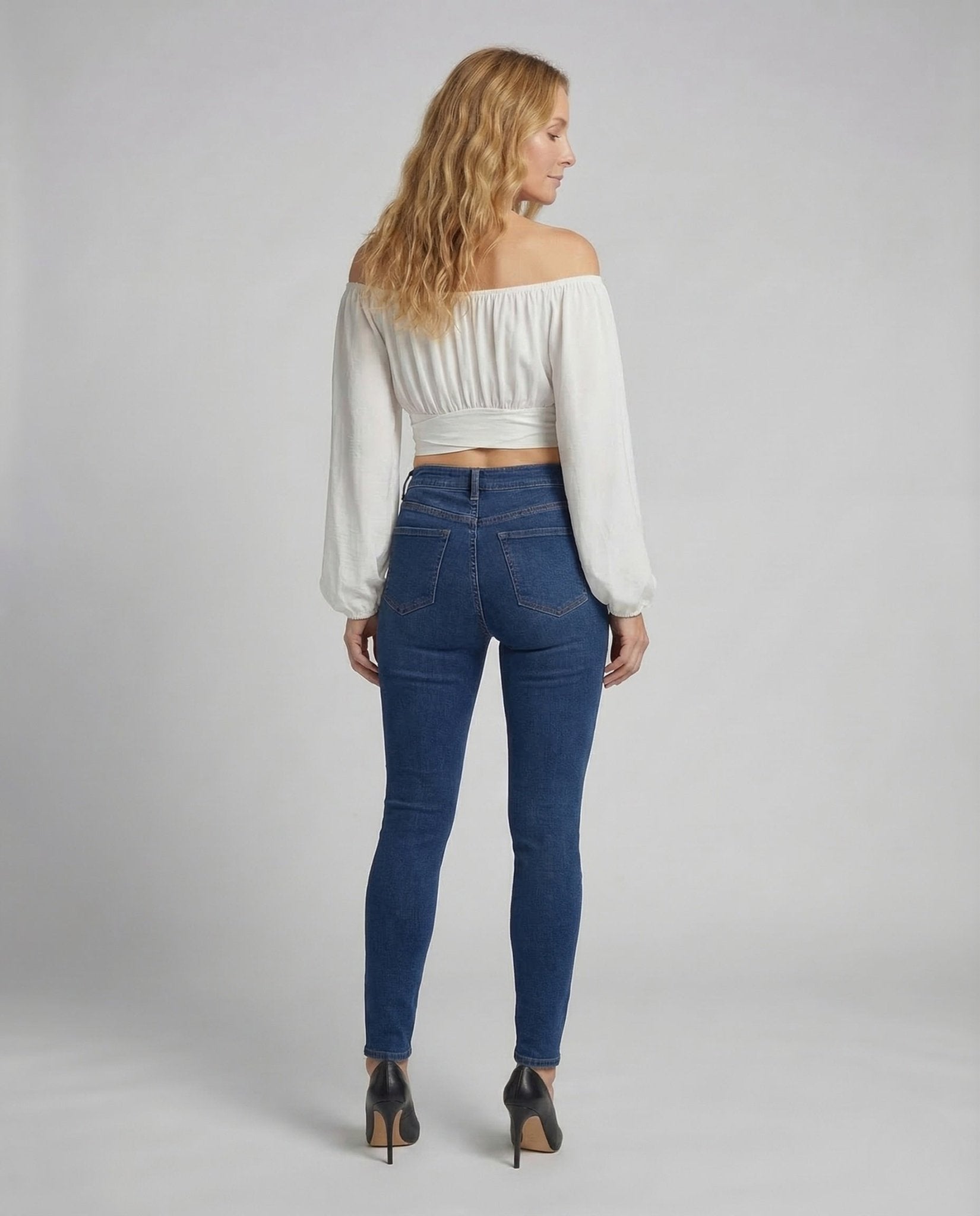 Ladies Carmen Crop Top Puff Sleeves - Chichicherry