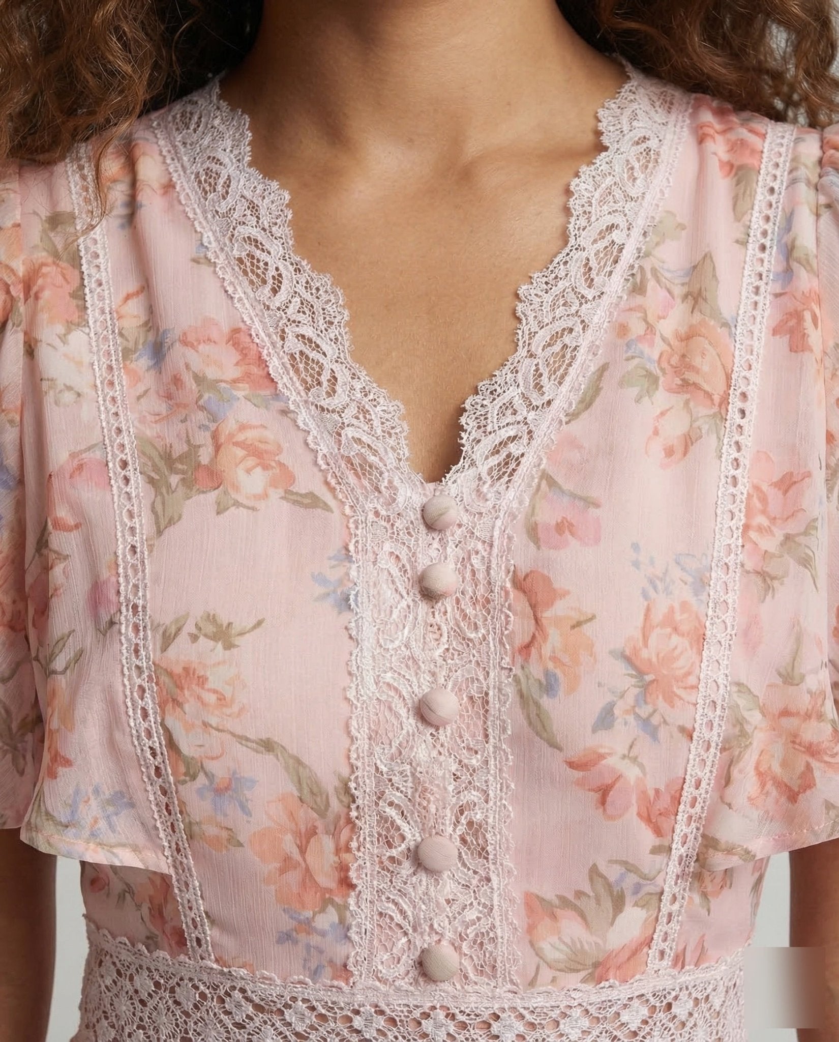 Ladies Chiffon Dress V Neck - Chichicherry
