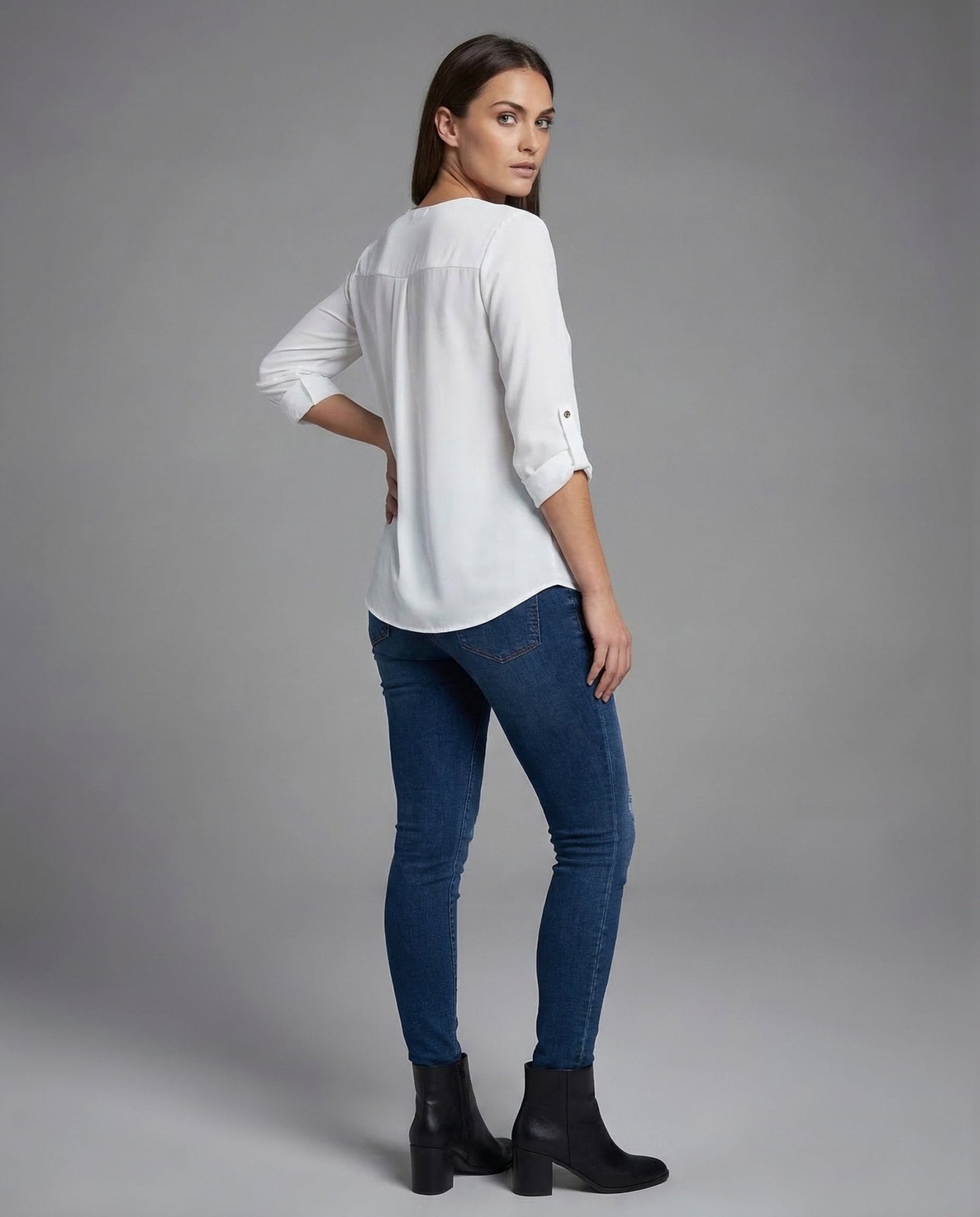 Ladies Chiffon Tunic V Neck - Chichicherry
