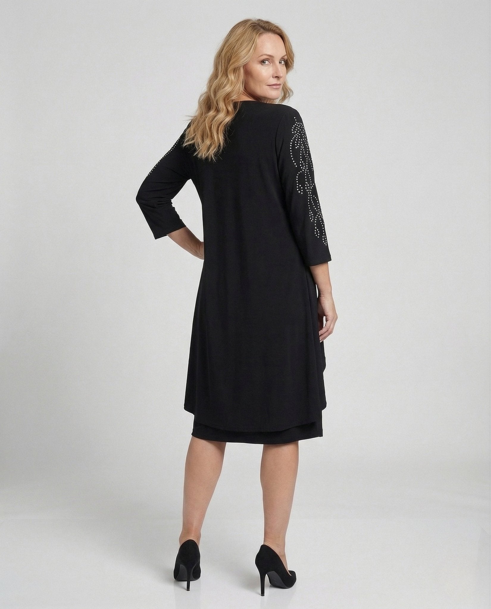 Ladies cocktail dress elegant with rhinestones - Chichicherry