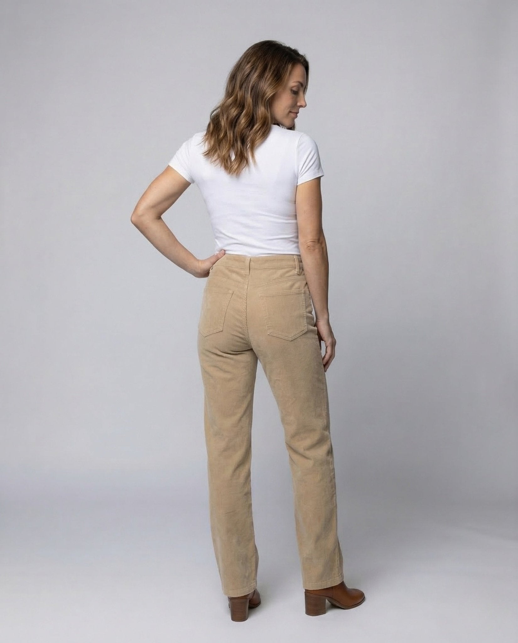 Ladies Cord Pants Wide High Waist - Chichicherry