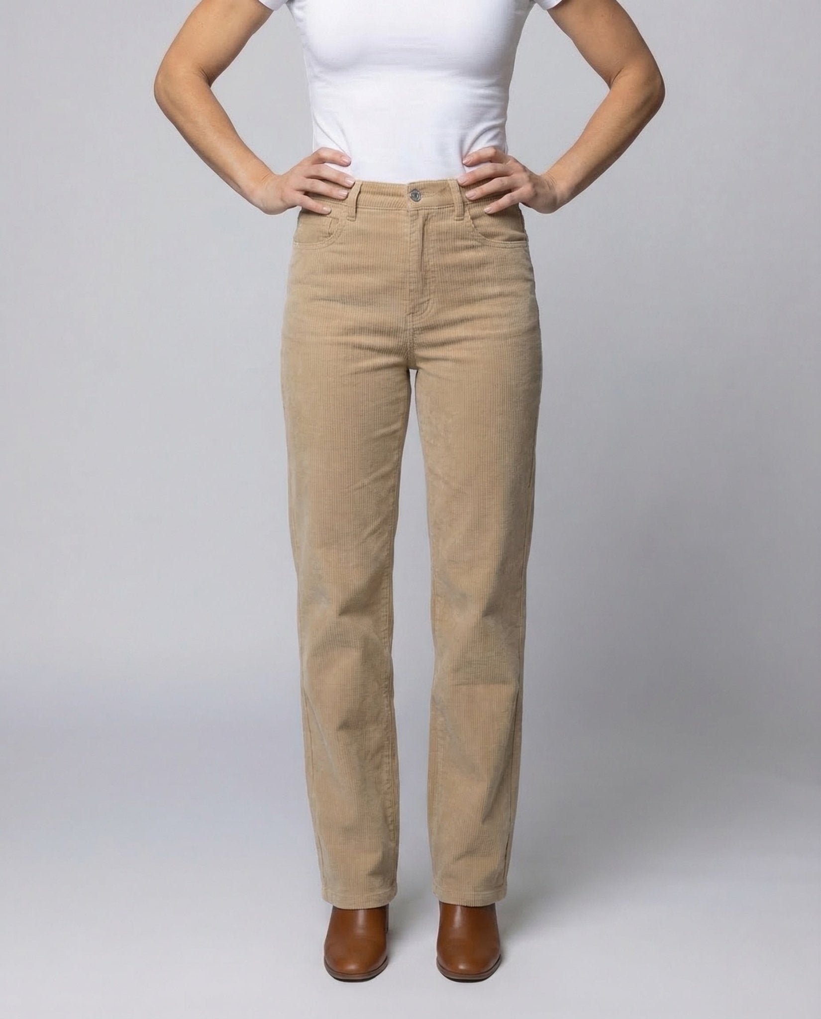 Ladies Cord Pants Wide High Waist - Chichicherry