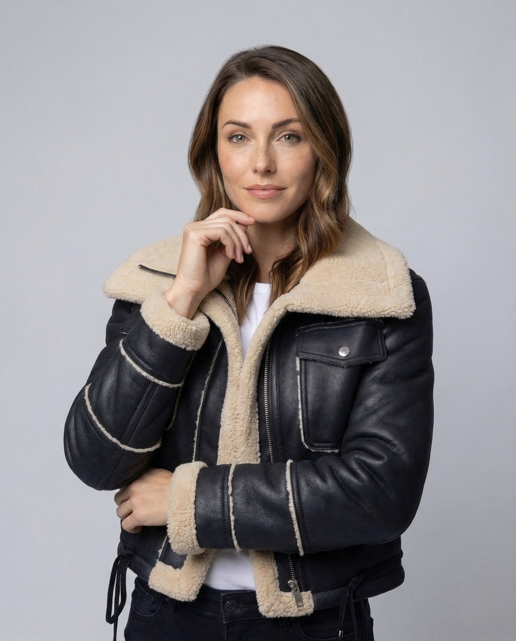 Ladies Flight Jacket Short Teddy - Chichicherry