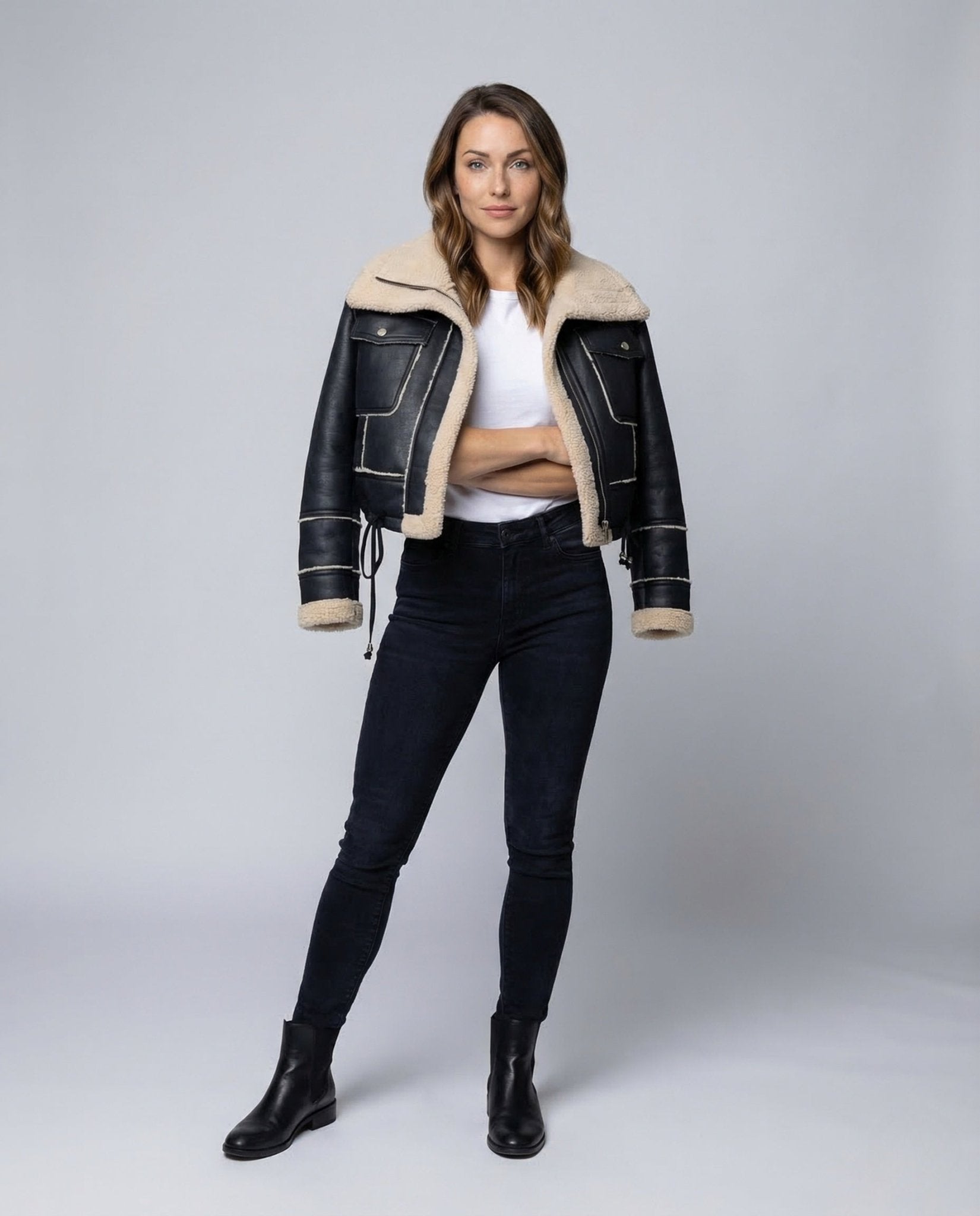 Ladies Flight Jacket Short Teddy - Chichicherry