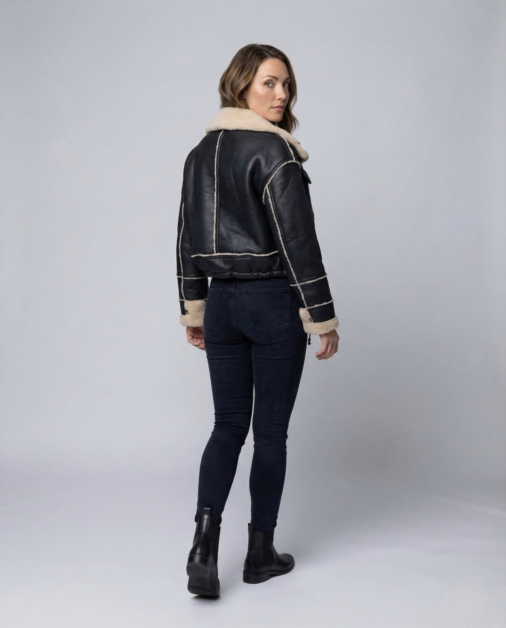 Ladies Flight Jacket Short Teddy - Chichicherry