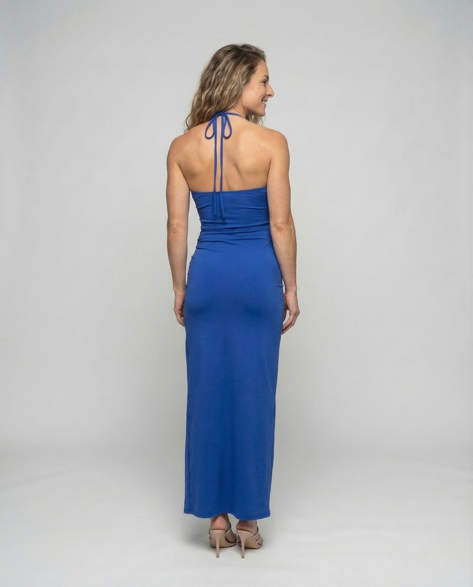 Ladies Halter Maxi Dress Slit - Chichicherry
