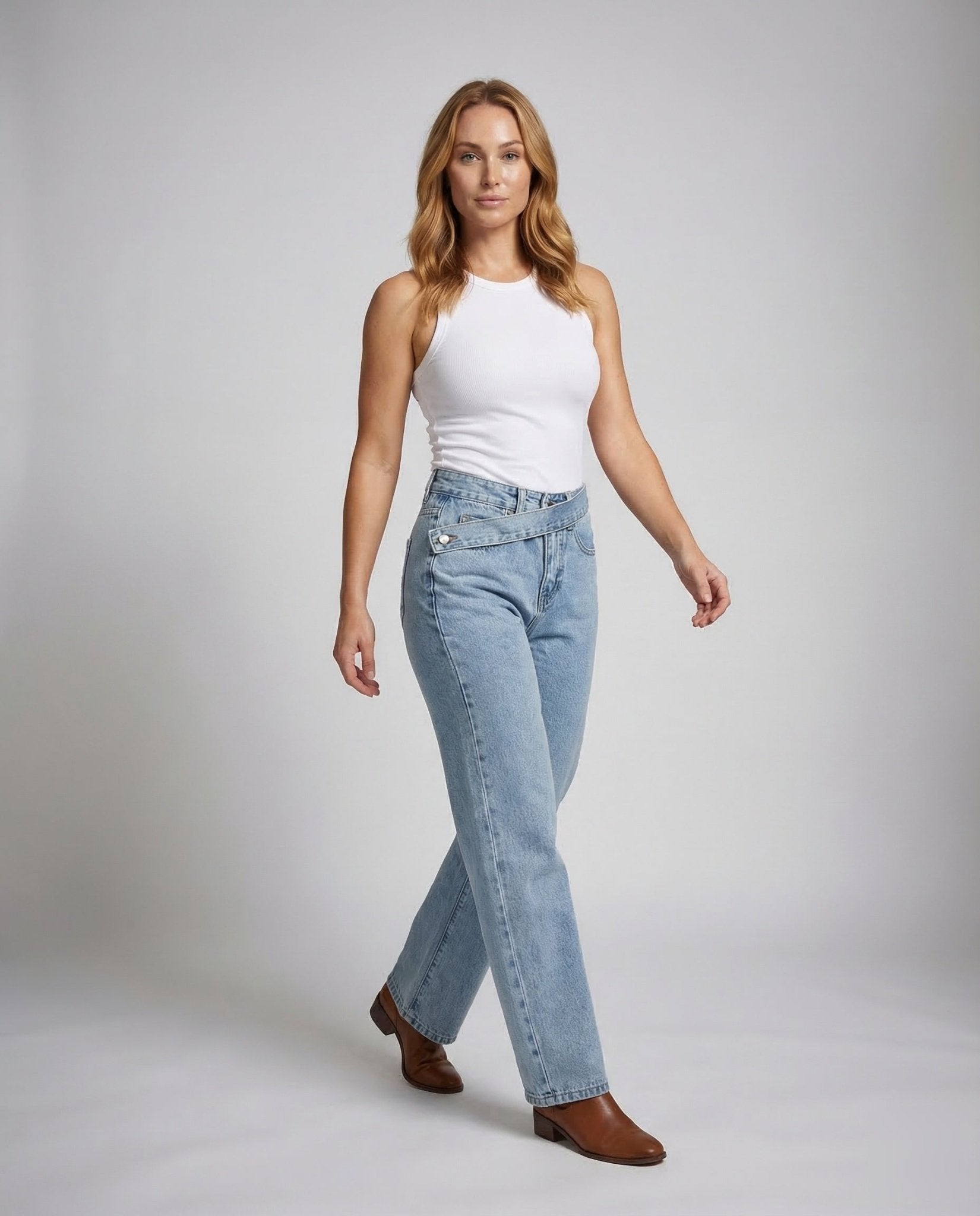 Ladies Jeans High Waist Wide Leg - Chichicherry