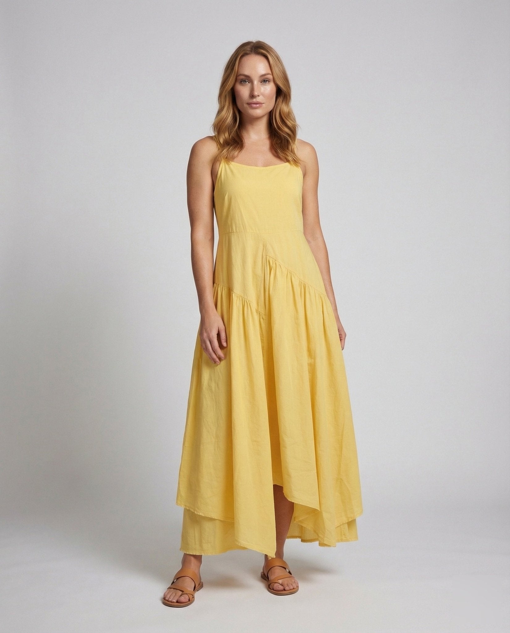 Ladies layered dress with tiered hem - Chichicherry