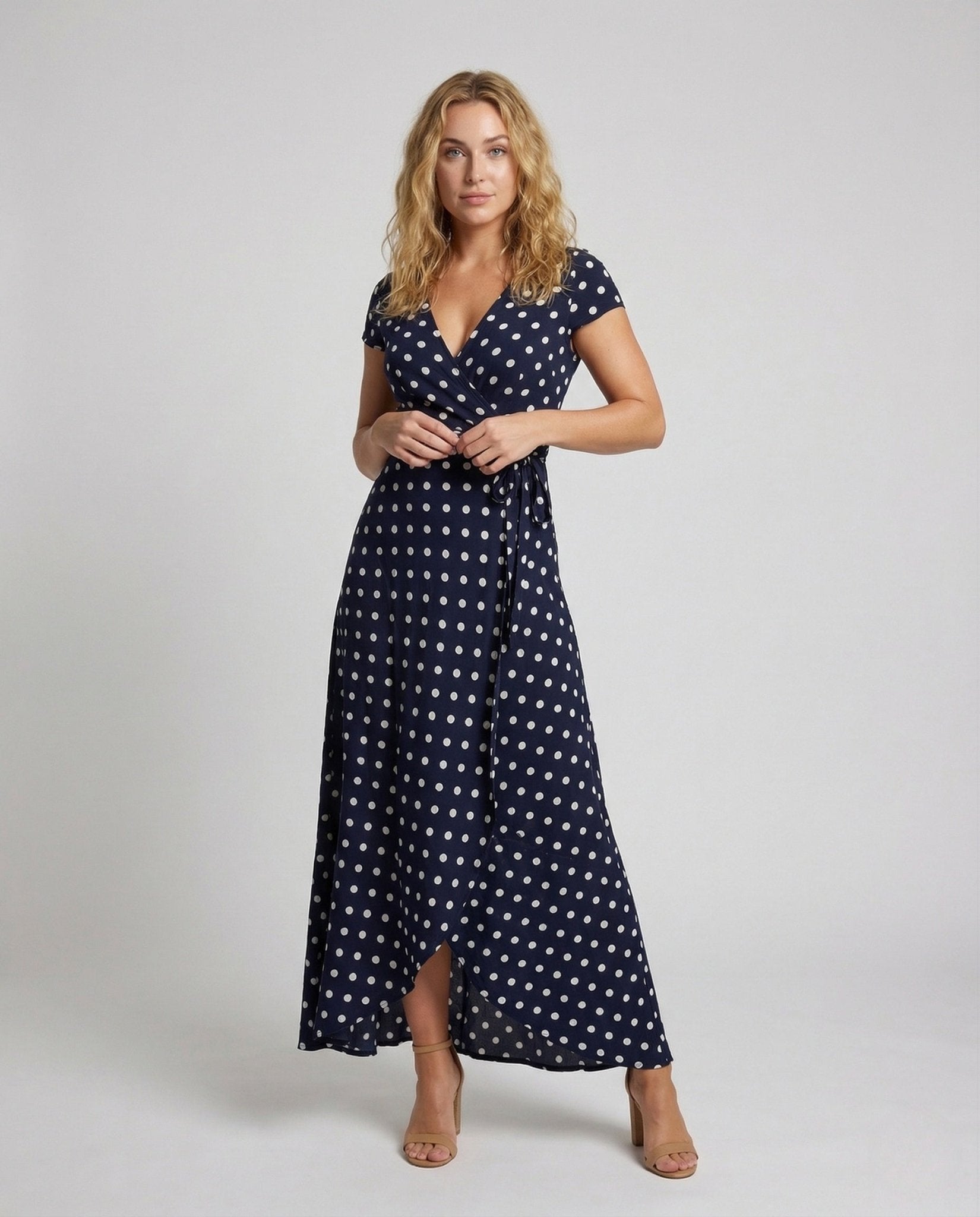 Ladies Max Dress Dots Wrap Look - Chichicherry