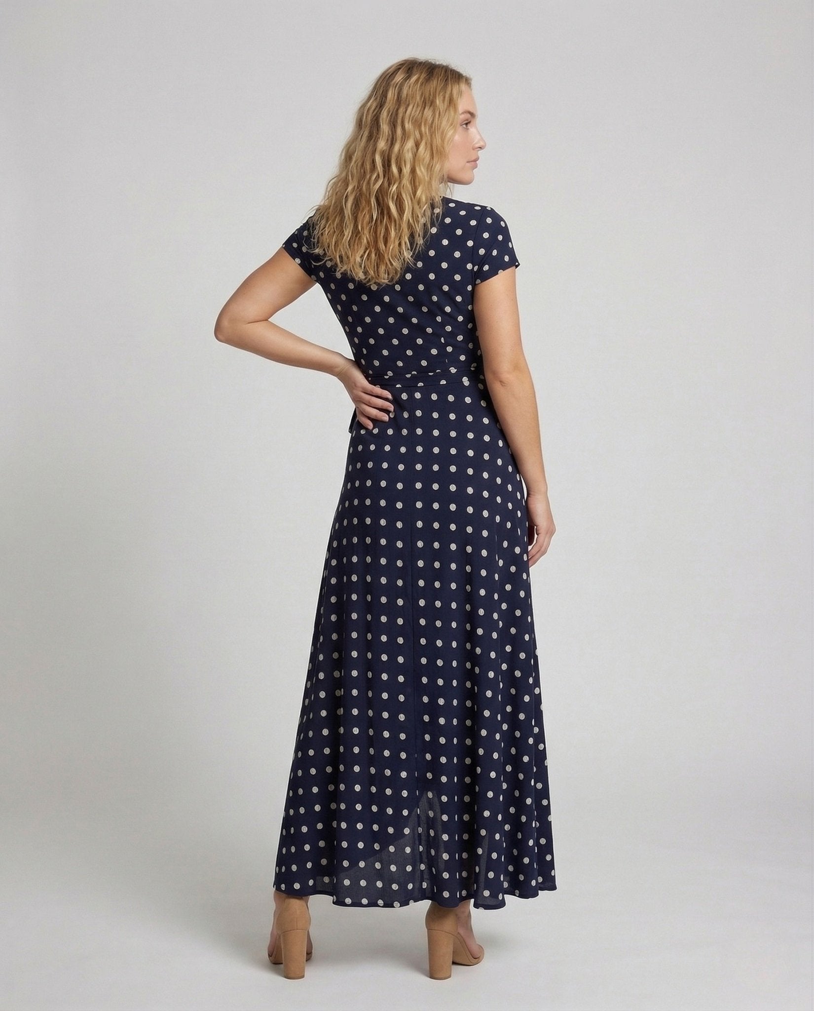 Ladies Max Dress Dots Wrap Look - Chichicherry