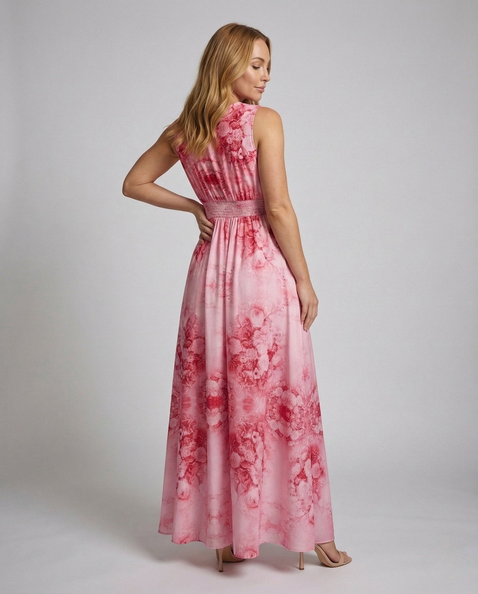 Ladies Max Dress Floral Wrap Detail A Line - Chichicherry