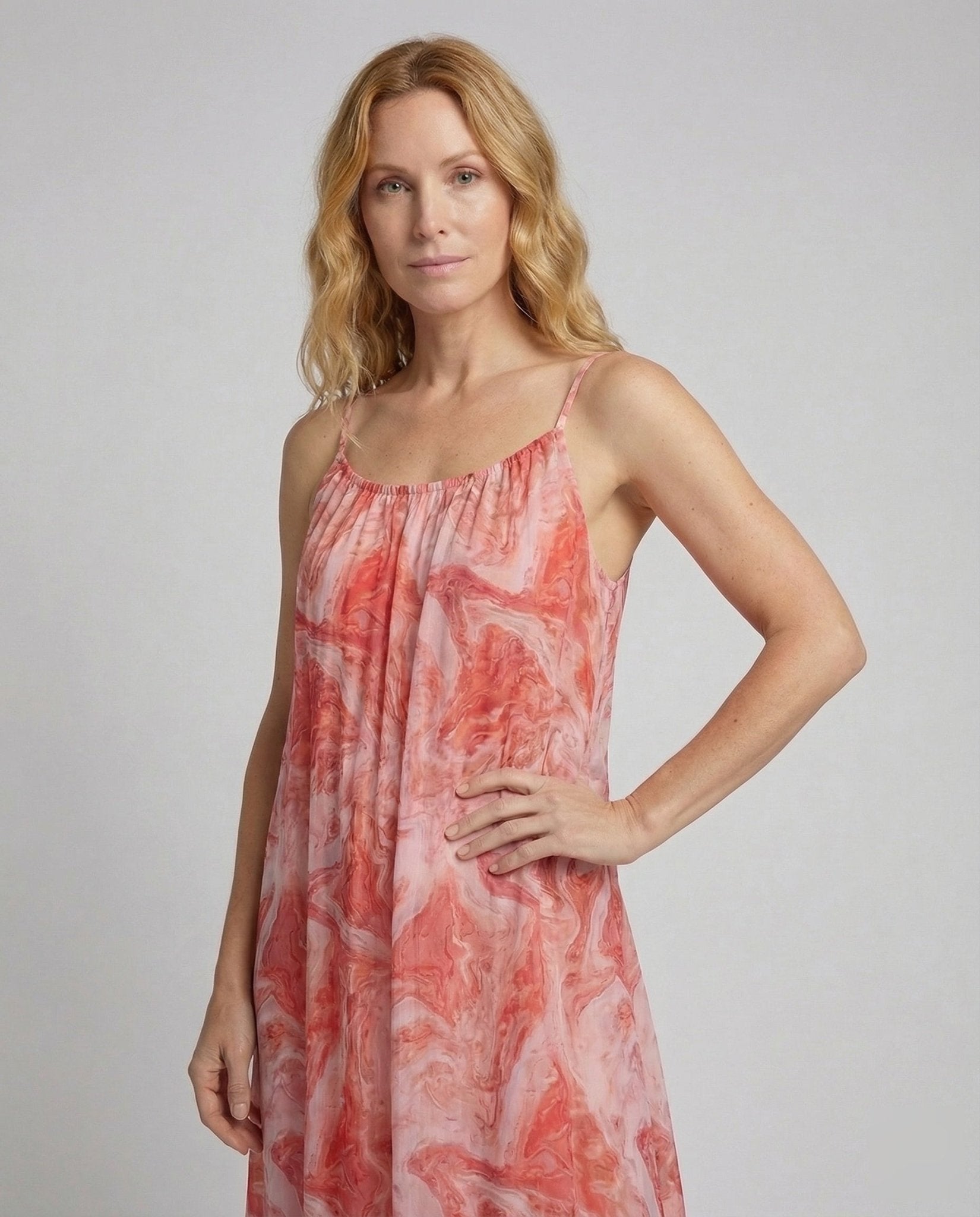 Ladies Maxi Dress in Watercolor Look - Chichicherry