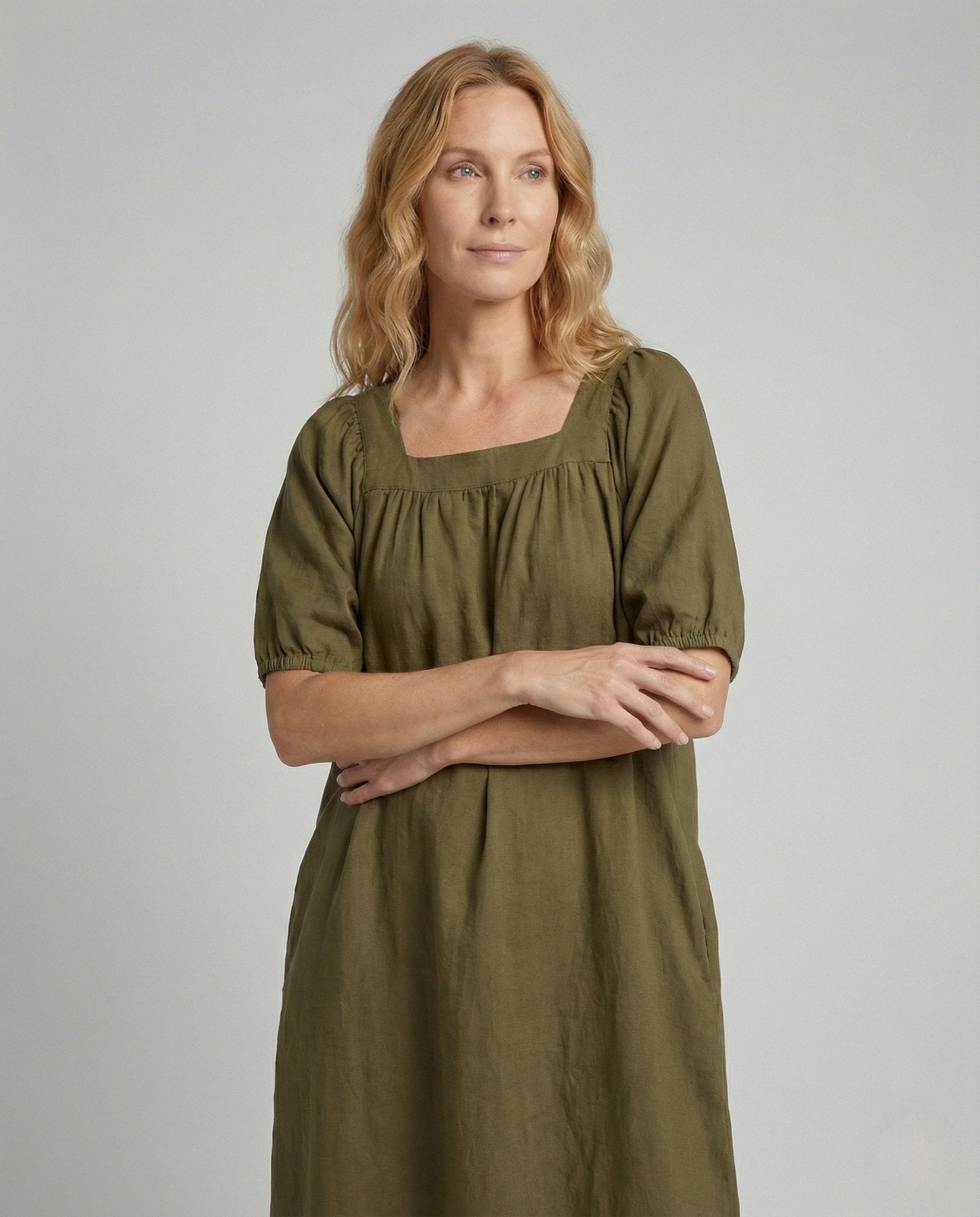 Ladies Maxi Dress with Square Neckline - Chichicherry