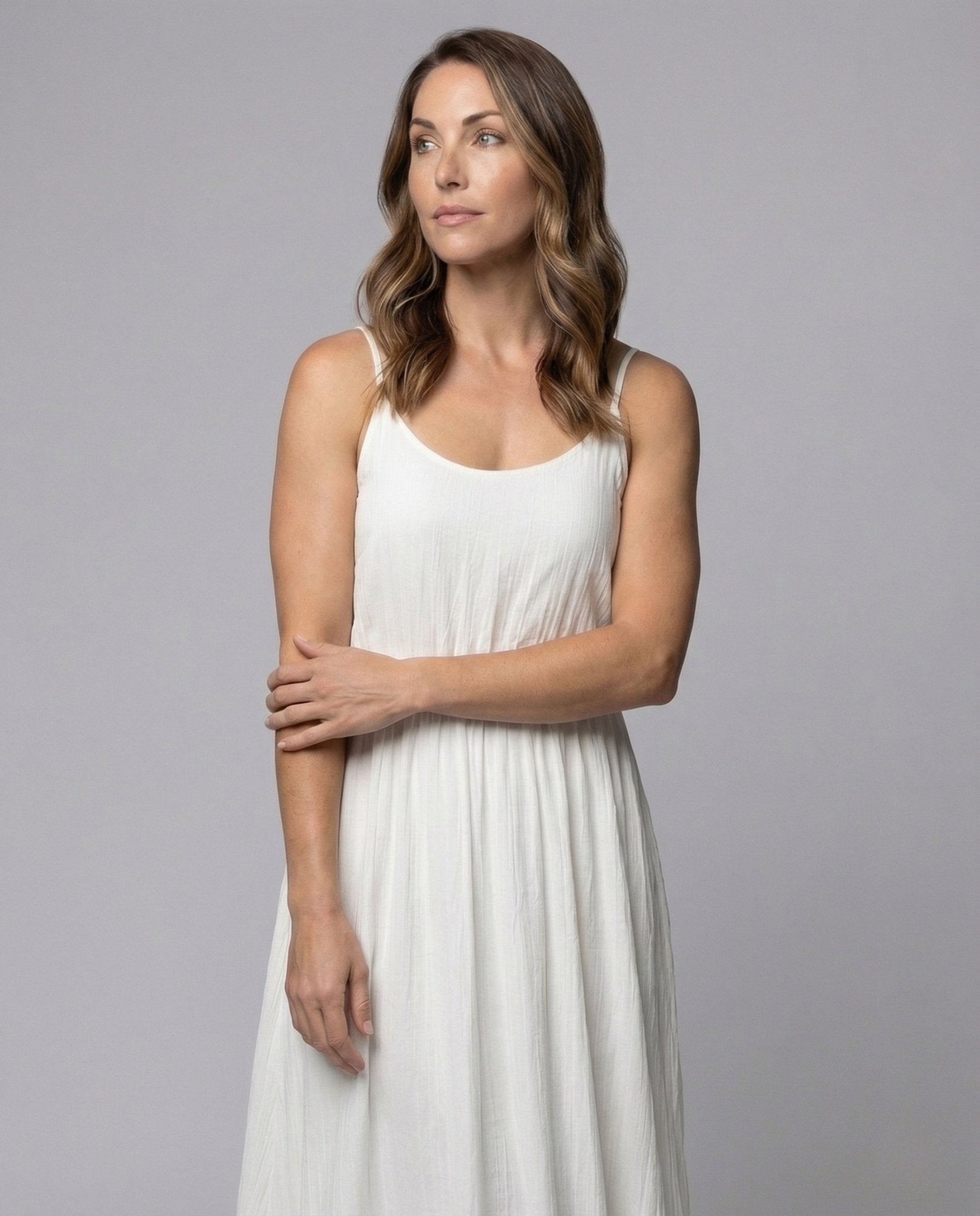 Ladies Midi Dress in Crinkle Look - Chichicherry