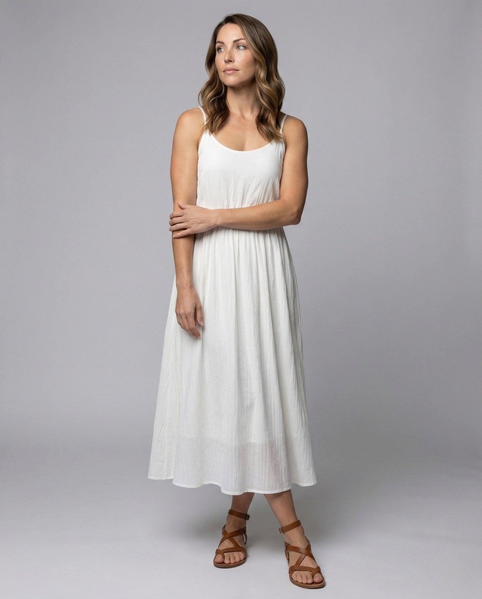 Ladies Midi Dress in Crinkle Look - Chichicherry