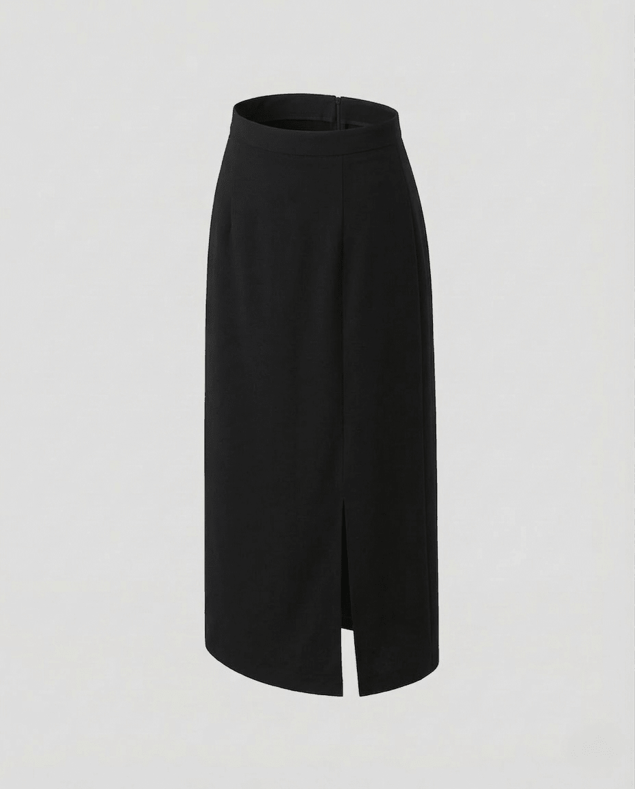 Ladies Midi Skirt Fitted Side Slit - Chichicherry