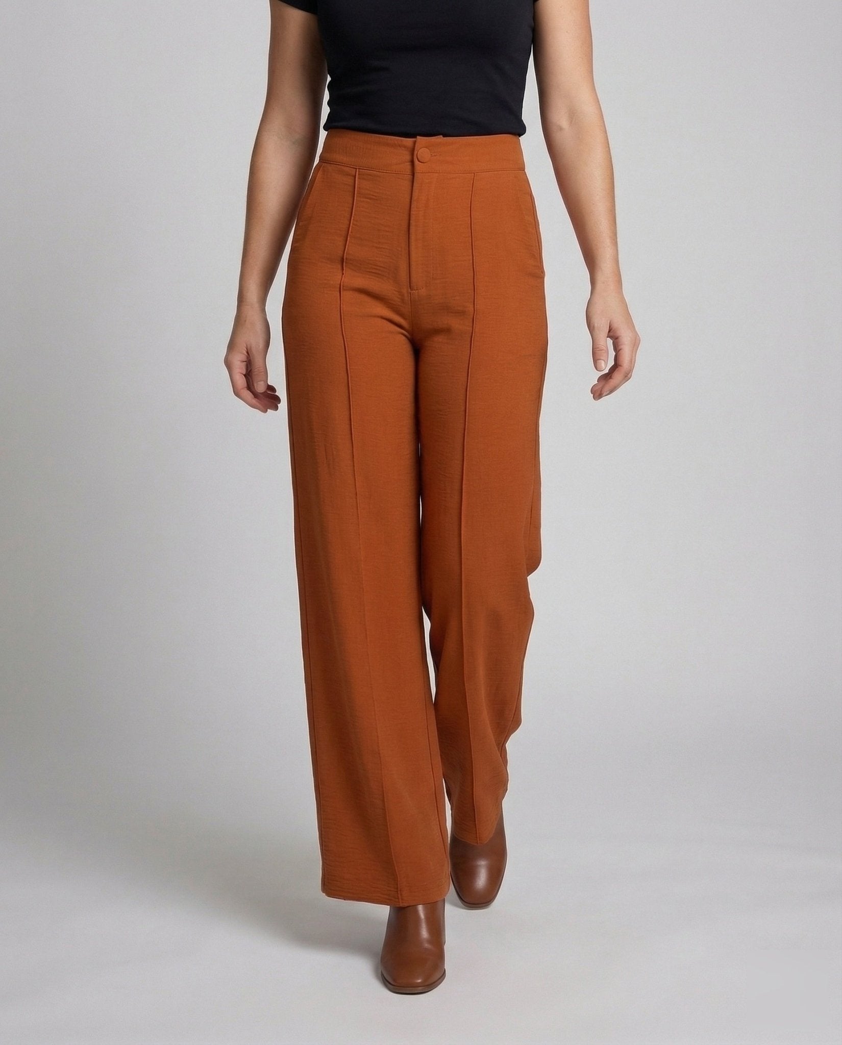 Ladies Palazzo Pants High Waist Pleat - Chichicherry