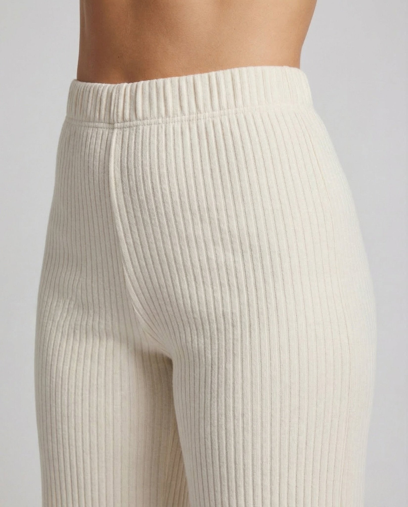 Ladies Relax Pants Ribbed Jersey Elastic Waistband - Chichicherry