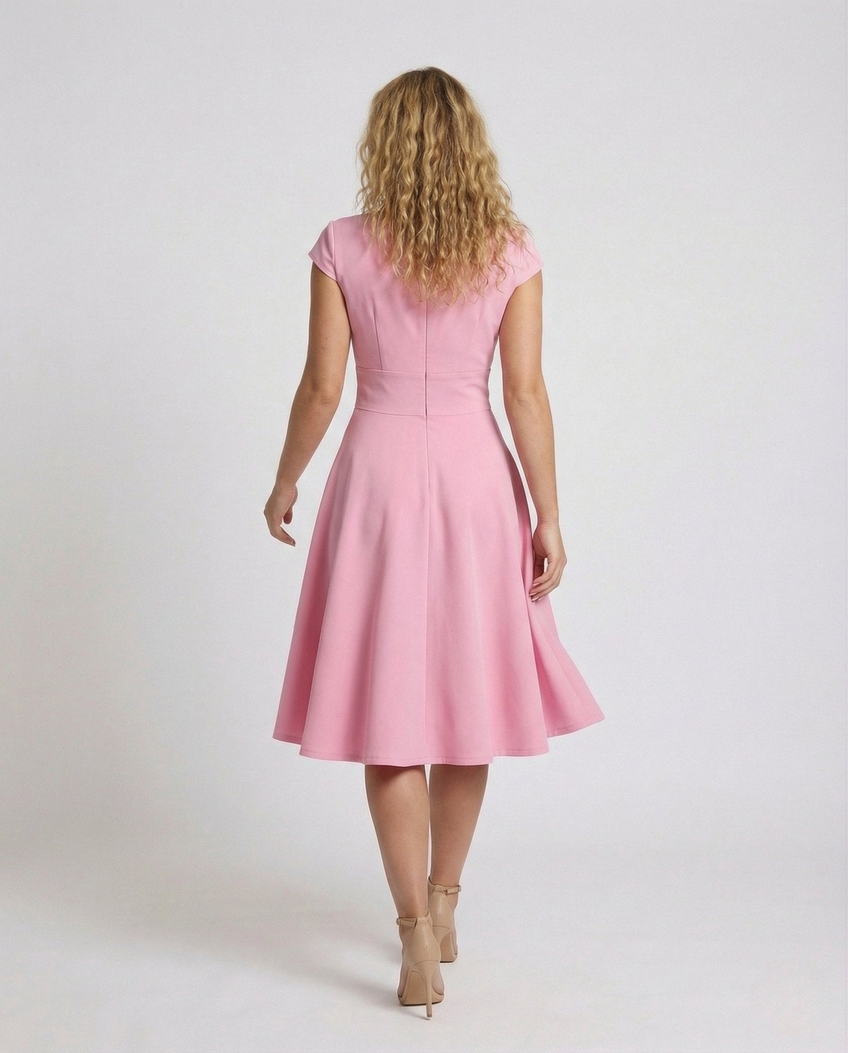 Ladies Retro Swing Dress with Circle Skirt - Chichicherry