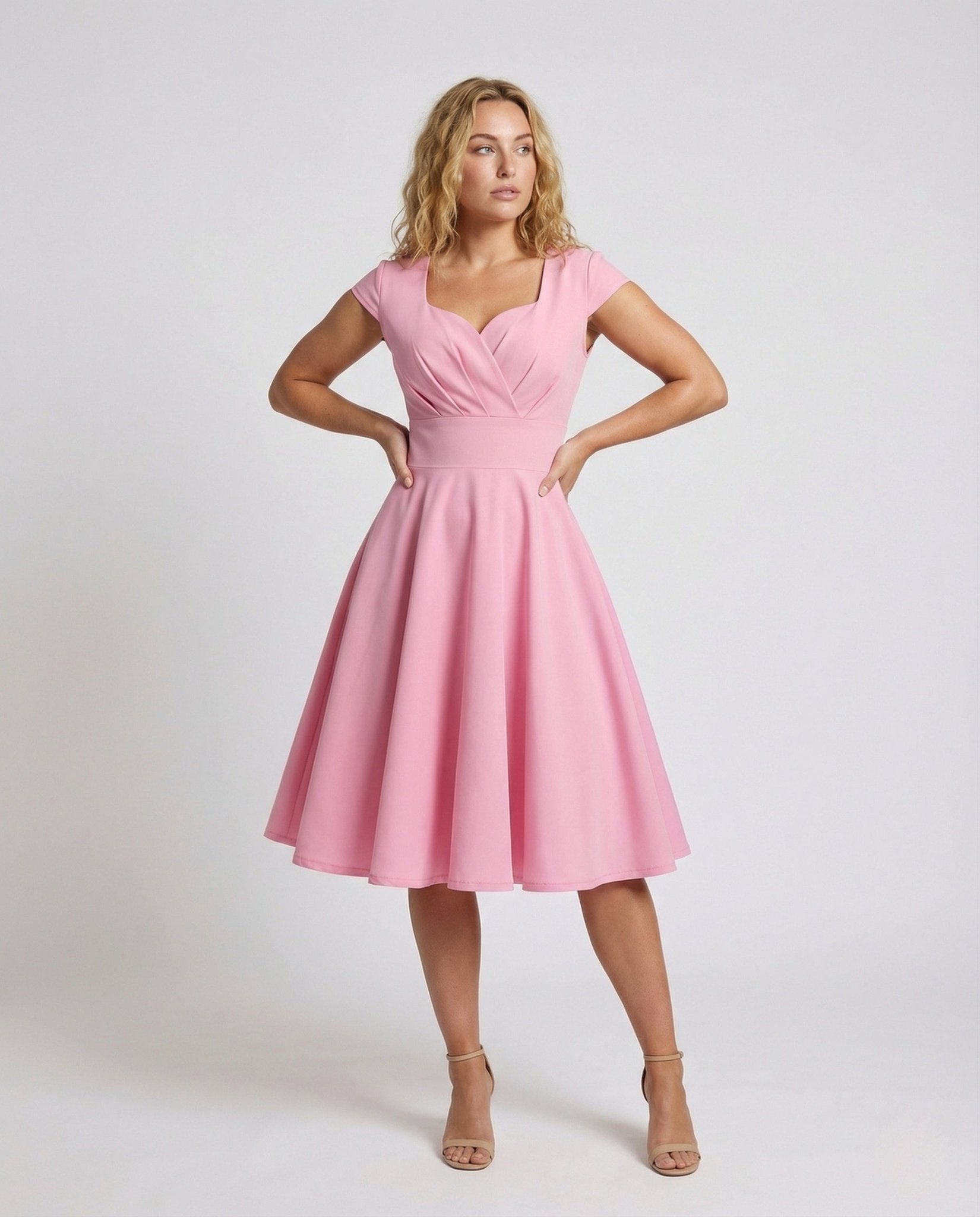 Ladies Retro Swing Dress with Circle Skirt - Chichicherry