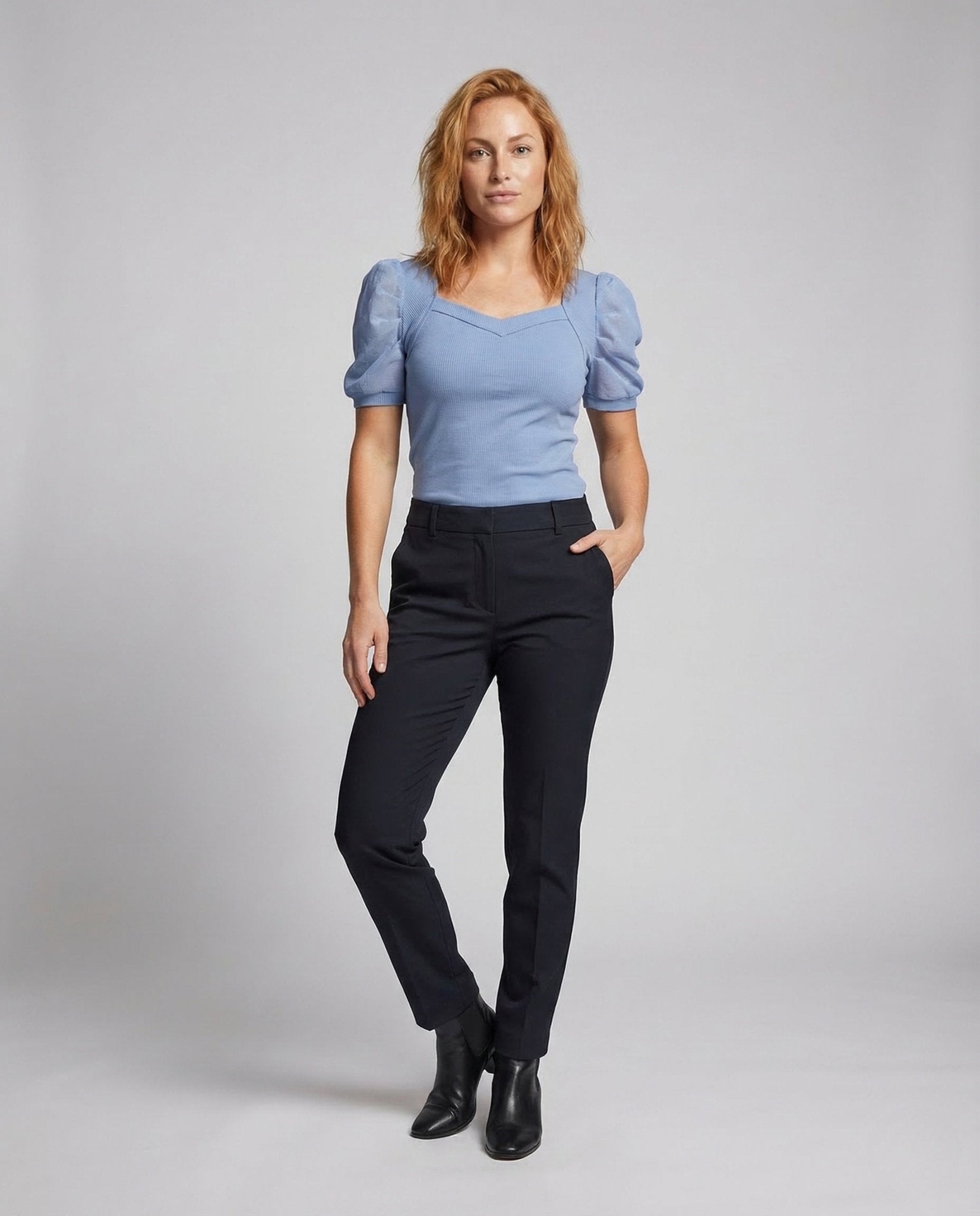 Ladies Ribbed Top Heart Neckline - Chichicherry