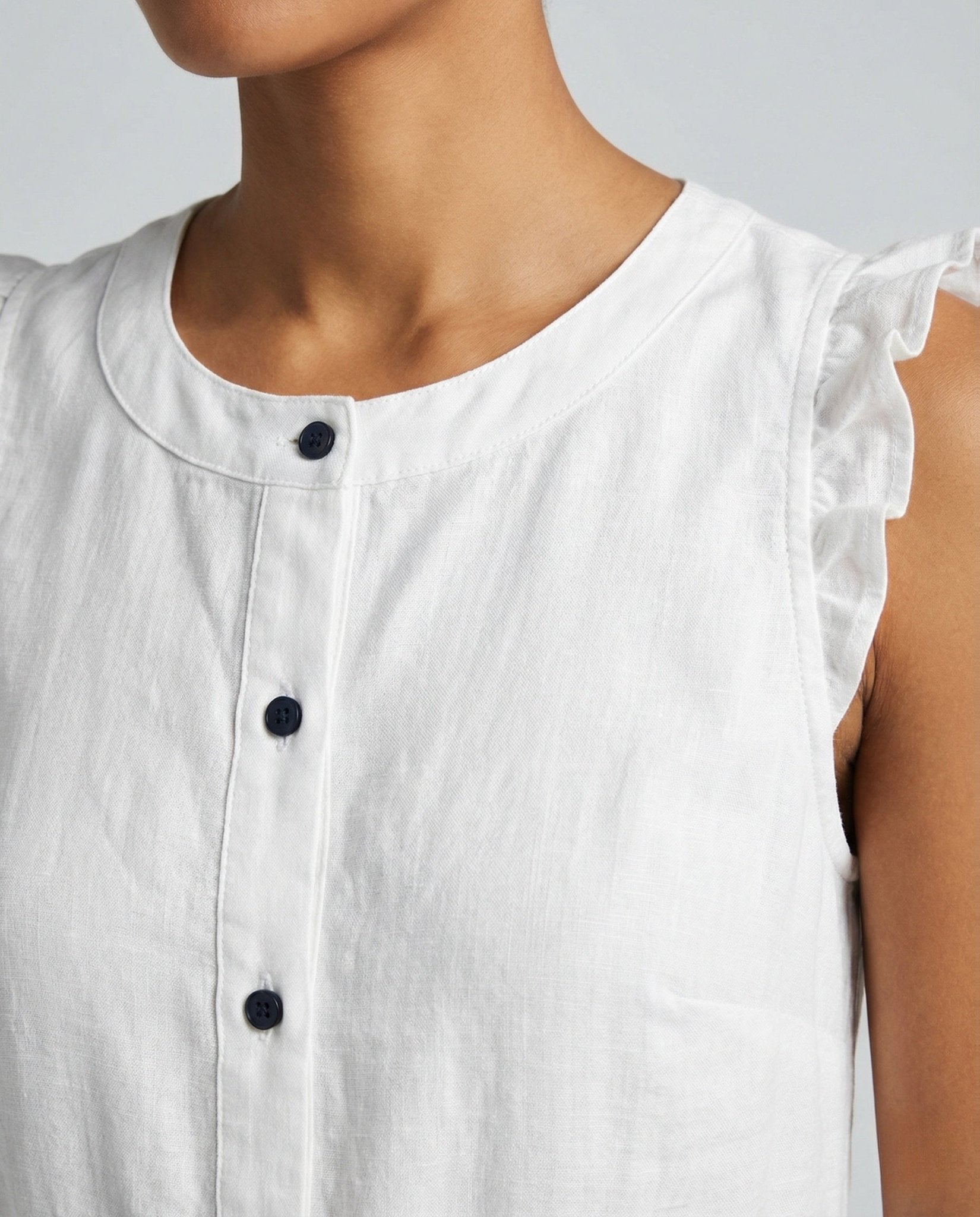 Ladies shirt blouse midi dress with ruffle sleeves - Chichicherry