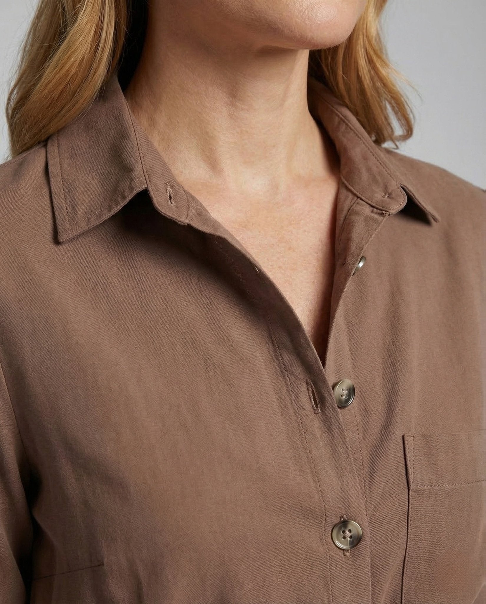 Ladies Shirt Dress with Drawstring - Chichicherry