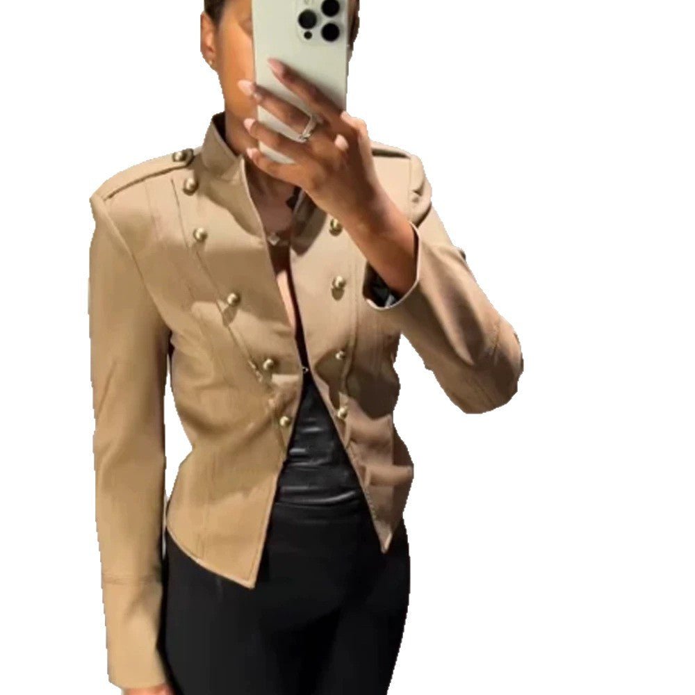 Ladies short blazer in military style with double-breasted decorative buttons Chichicherry - Chichicherry