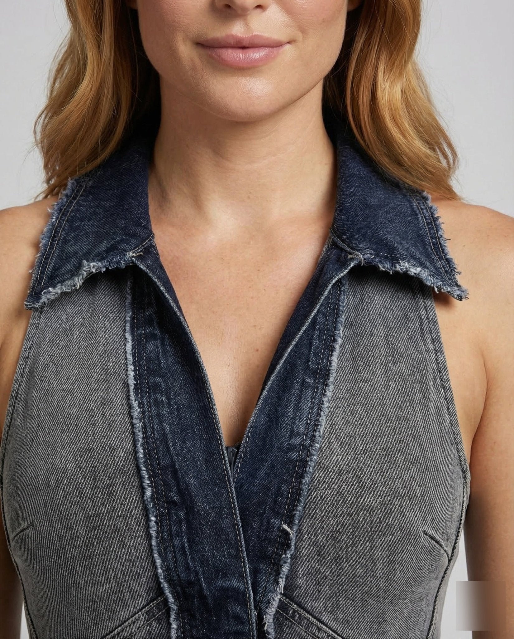 Ladies Short Denim Overall Tailored - Chichicherry
